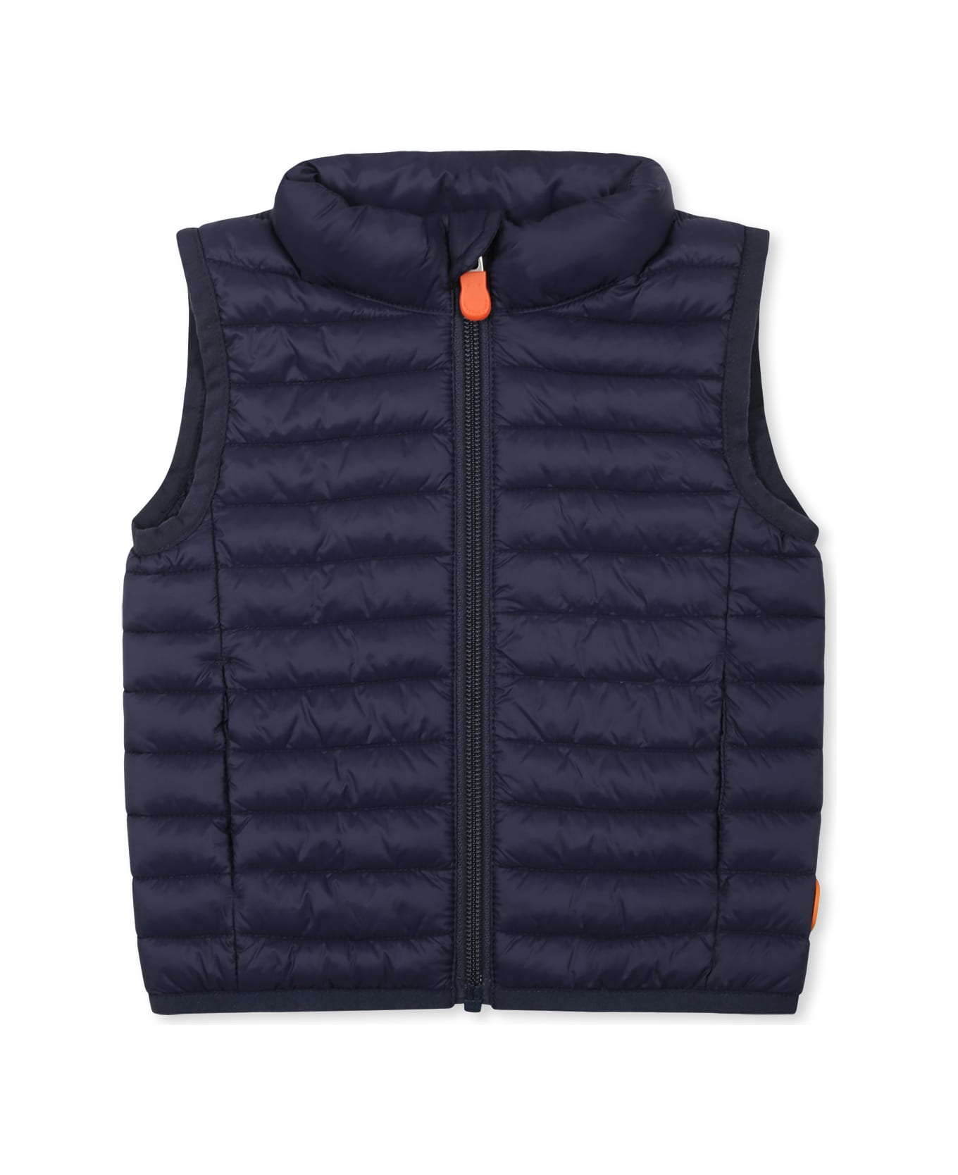 Save the Duck Blue Vest For Baby Boy With Logo - Blue