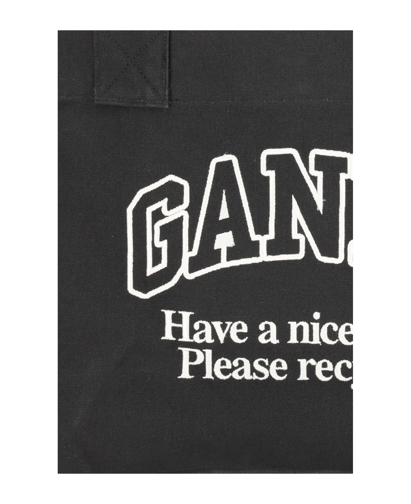 Ganni Logo Canvas Tote Bag
