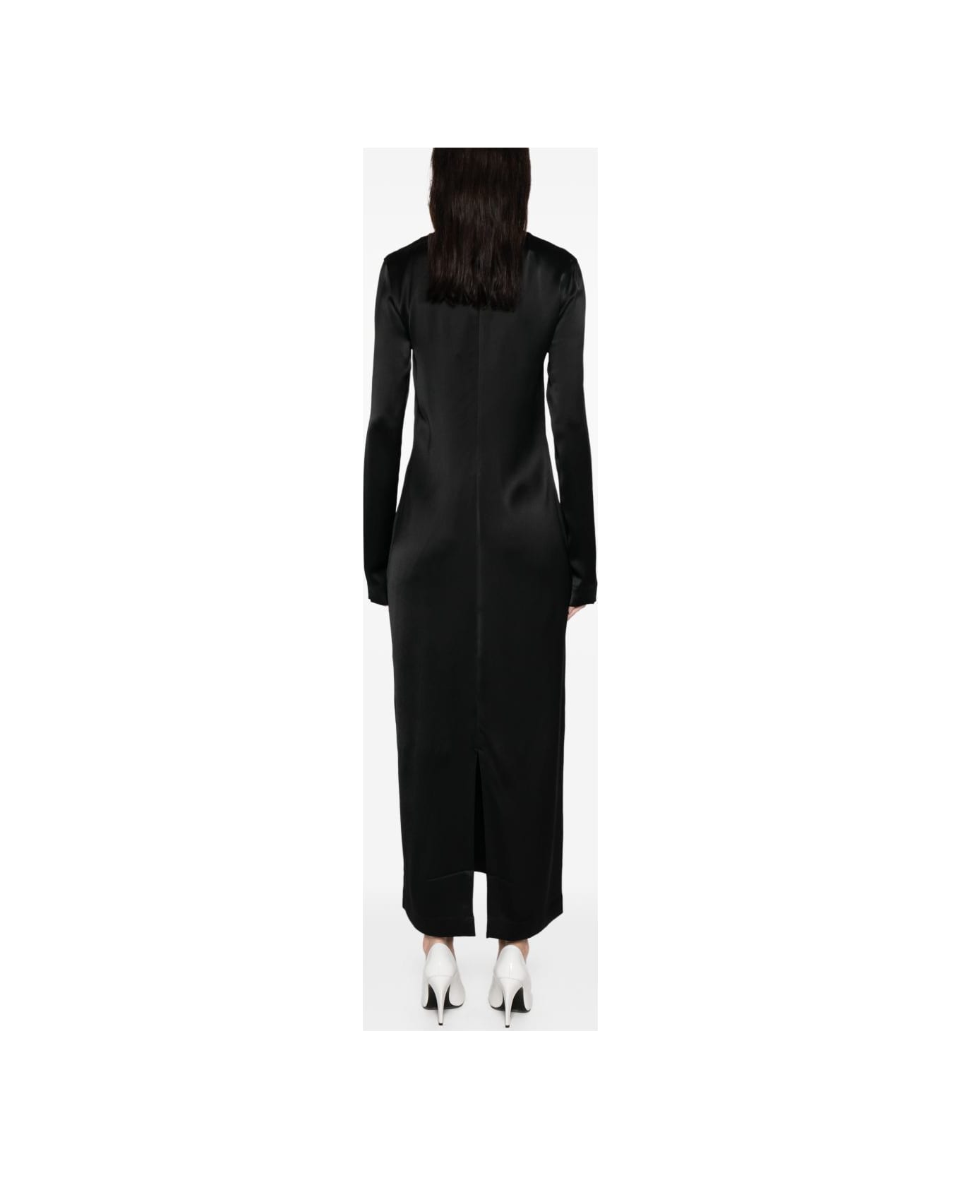 Totême Satin Long Dress - Black