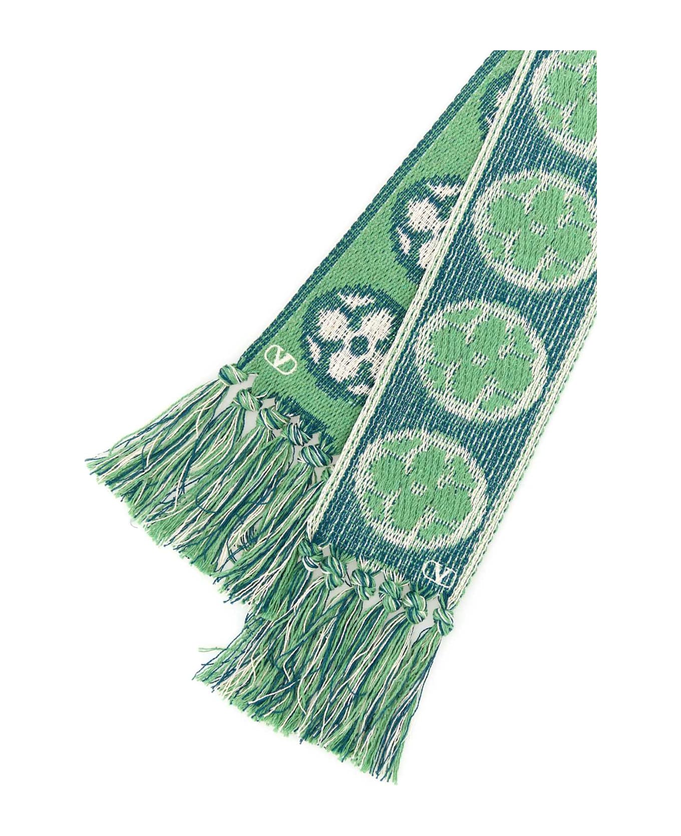 Valentino Garavani Antibes Scarf - AVORIOBLUVERDEACQUA
