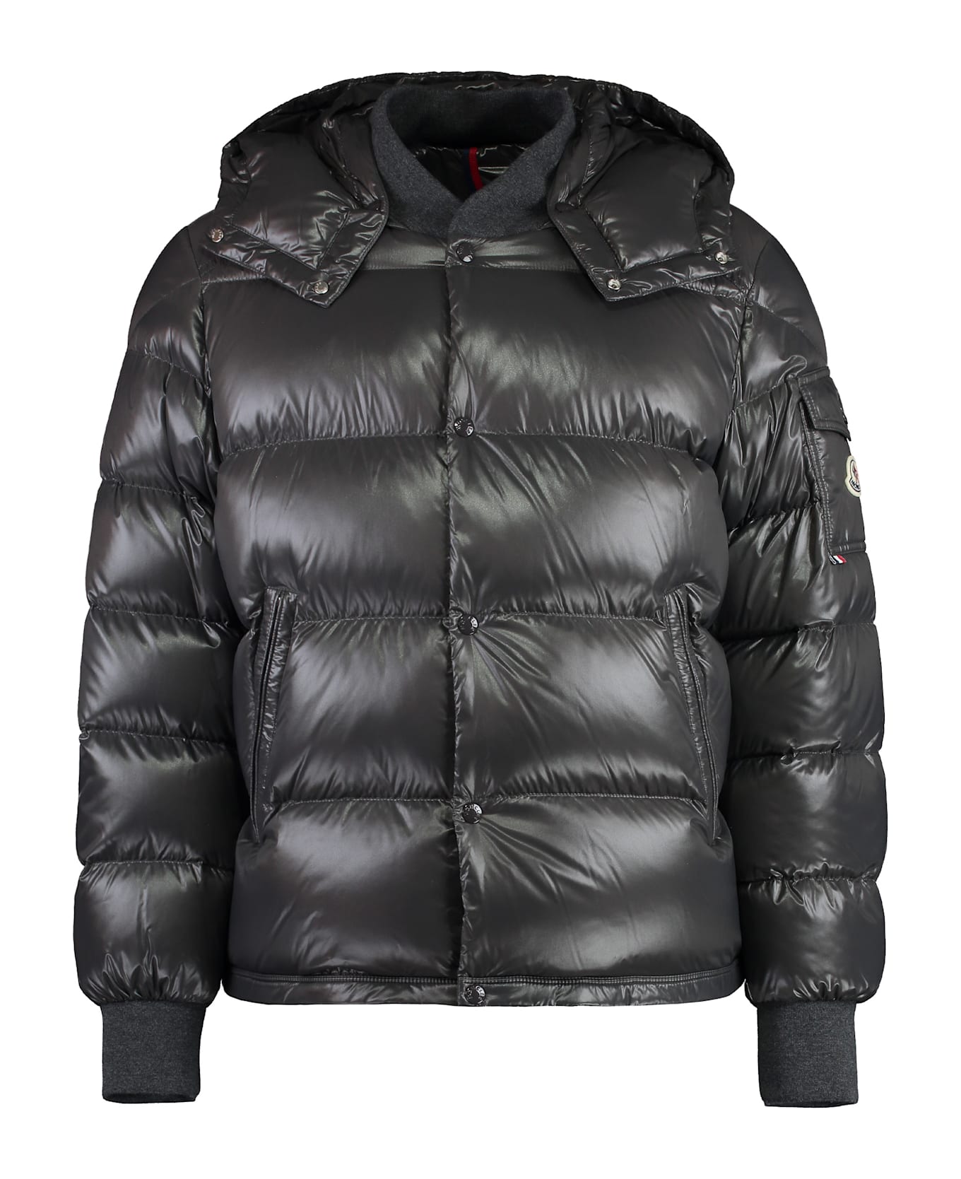 Moncler Maljasset Hooded Down Jacket - grey