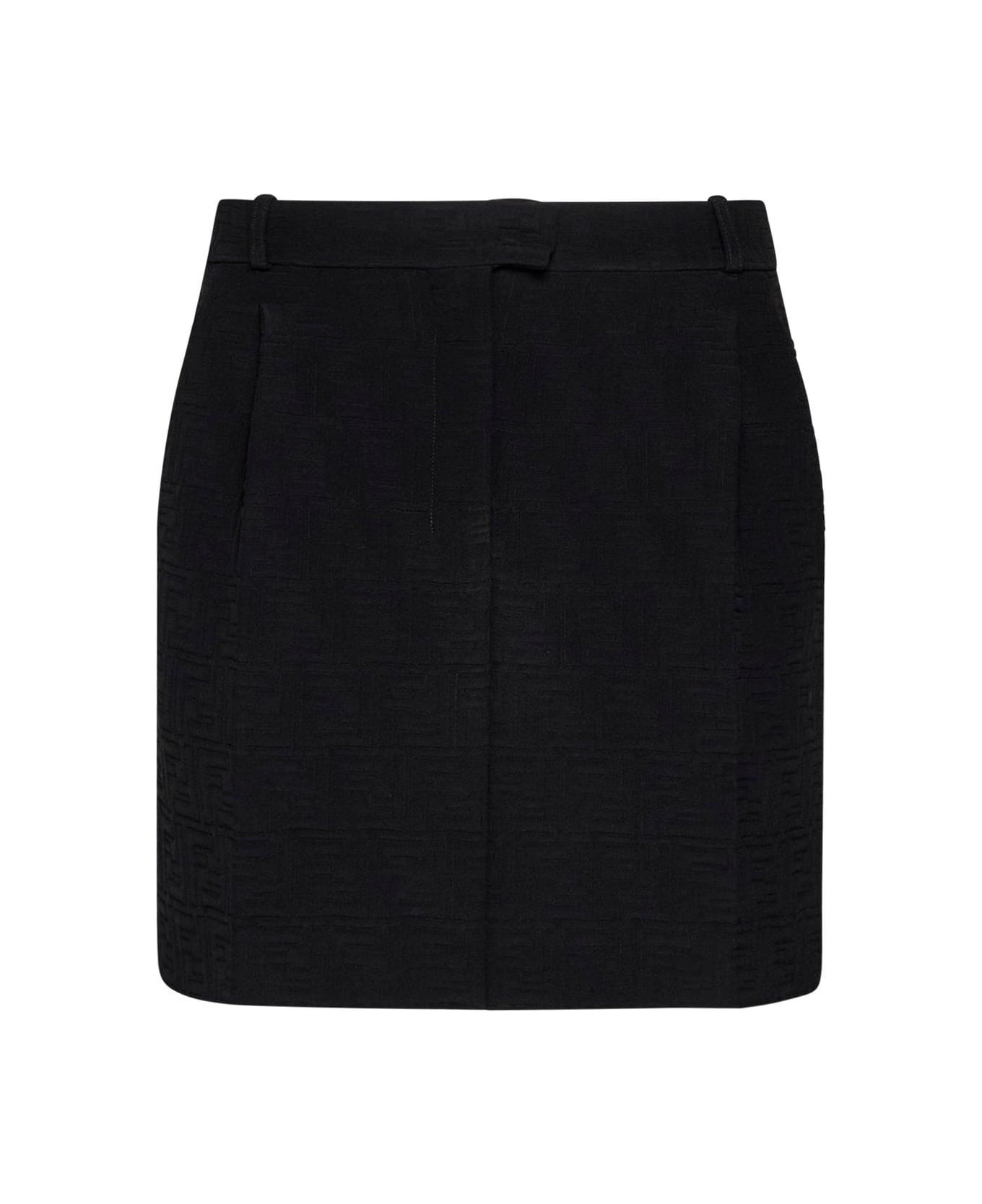 Fendi Ff Jacquard Mini Skirt - Black スカート