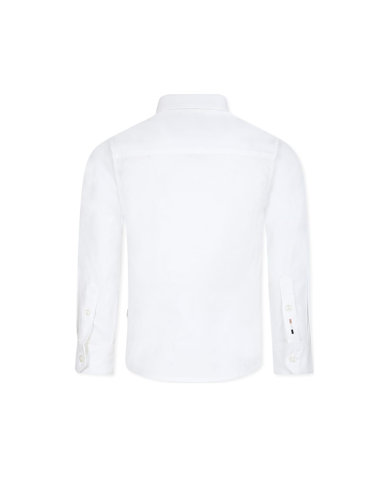 Hugo Boss White Shirt For Boy With Logo - White