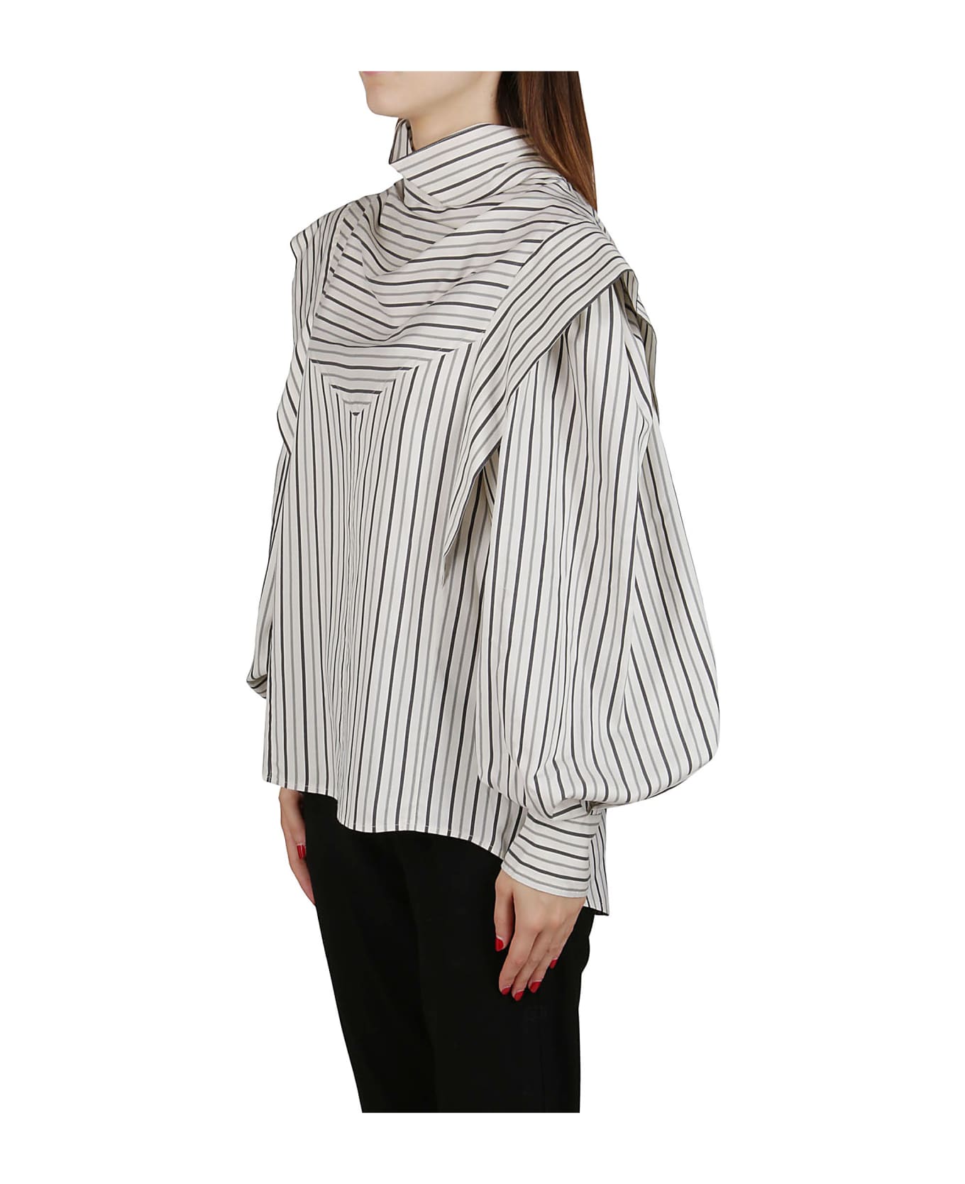 Isabel Marant White Silk Bianca Blouse - GREY/ECRU