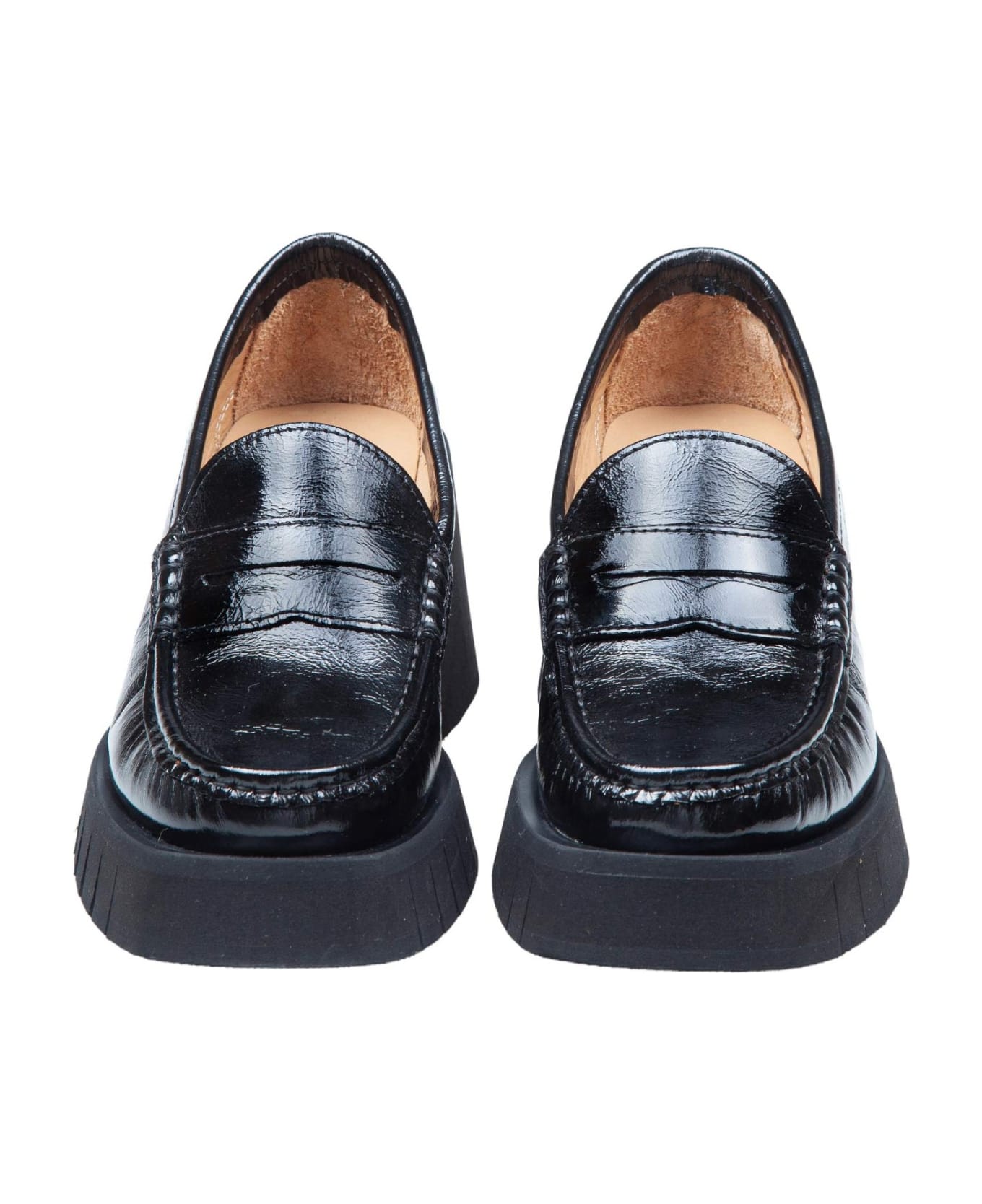 Paloma Barceló Paloma Barcelo Adele Loafers In Black Painted Leather - Black