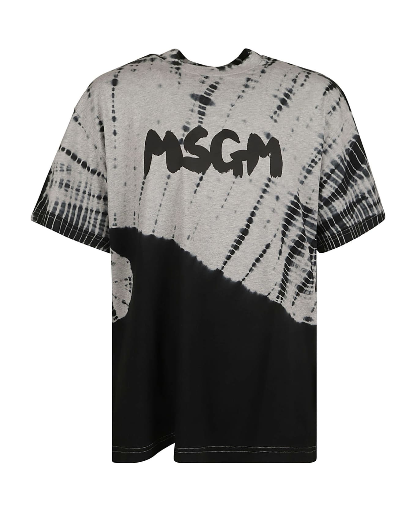 MSGM Logo Round Neck T-shirt - Grey Melange
