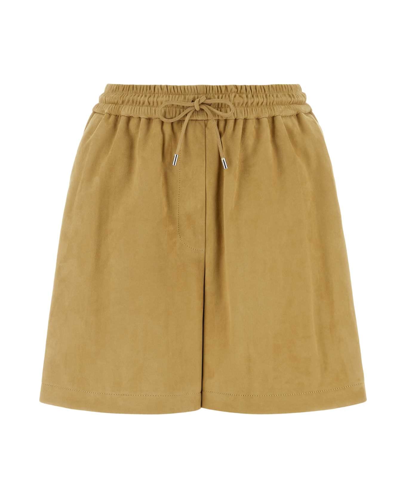 Loewe Beige Suede Shorts - GOLD