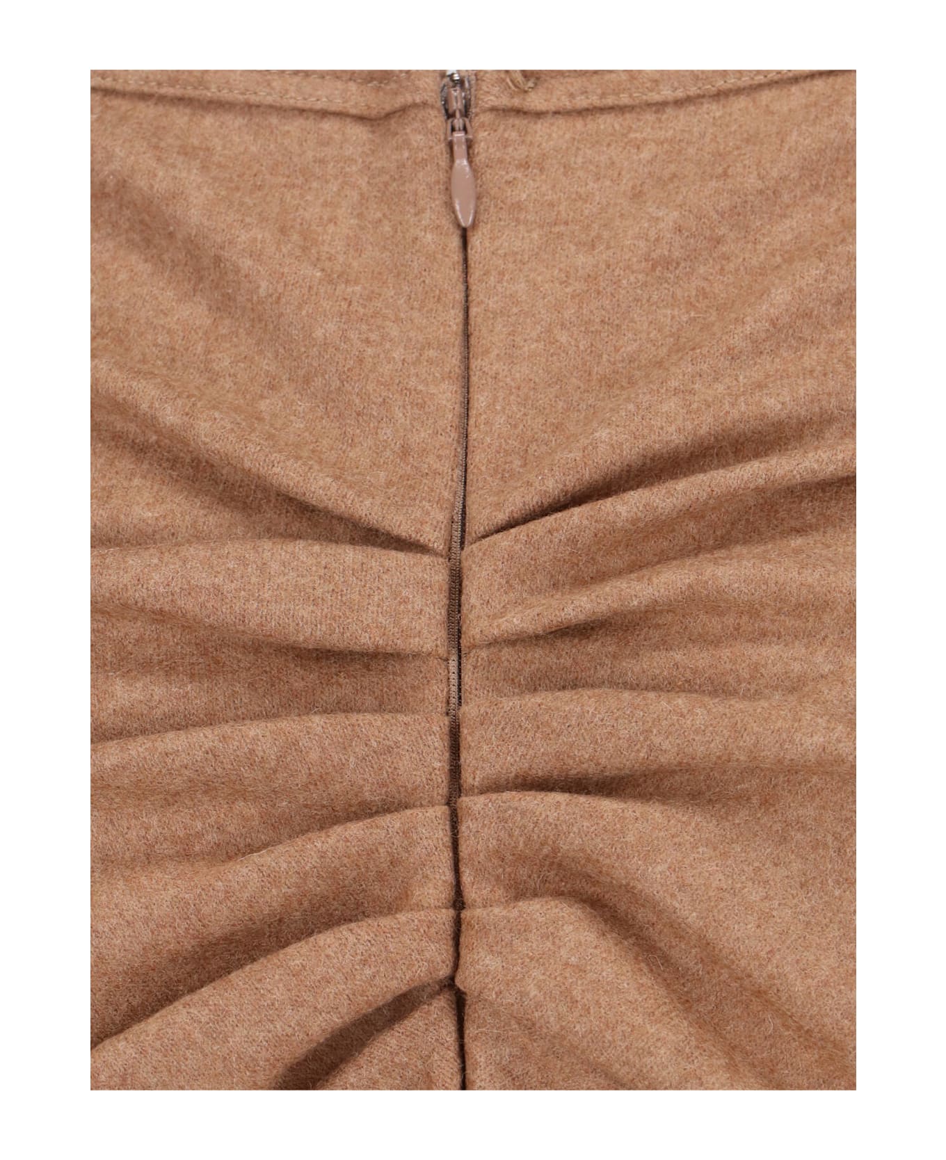 Victoria Beckham Wool And Cashmere Midi Skirt - Brown