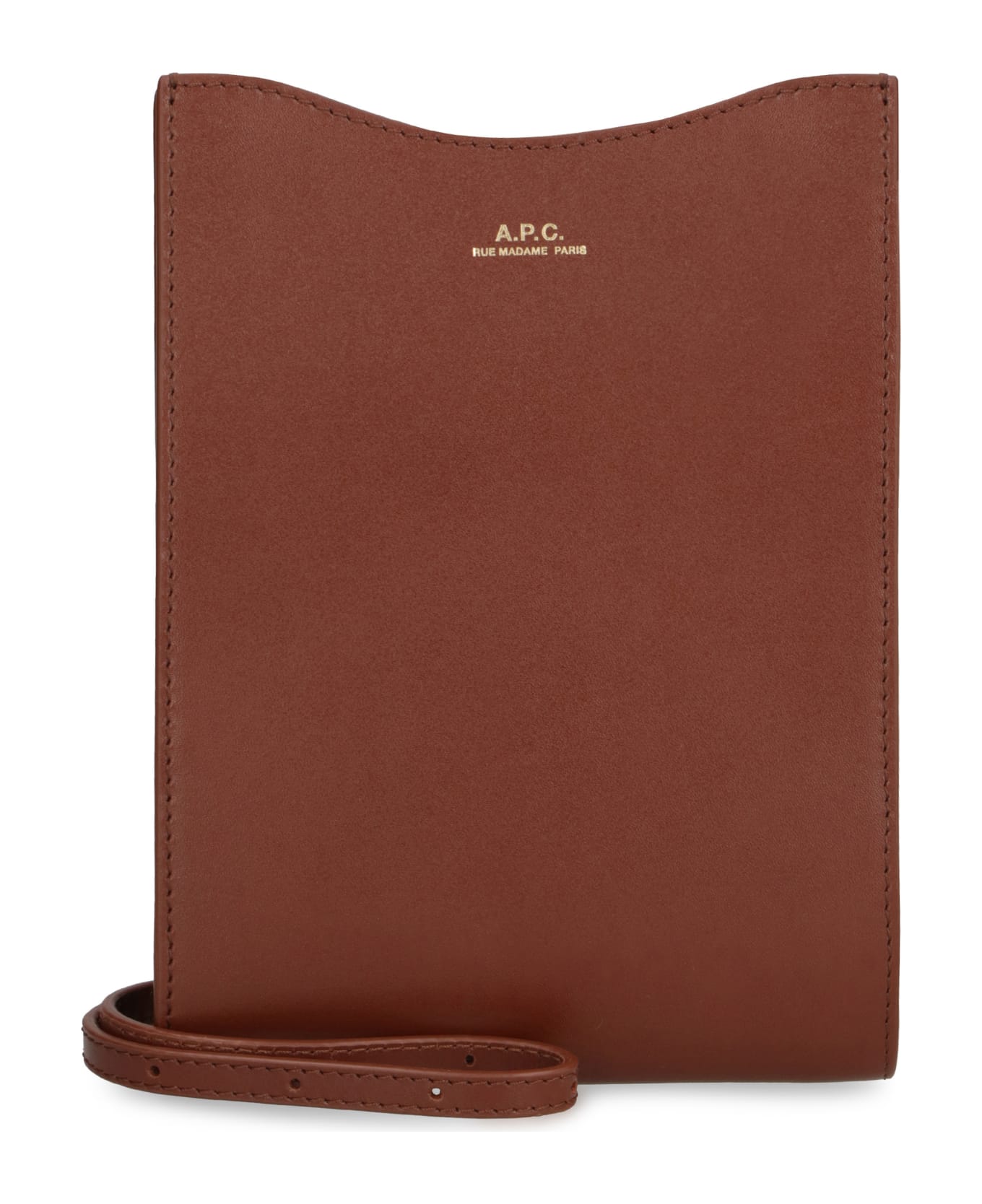 A.P.C. Leather Crossbody Bag - brown