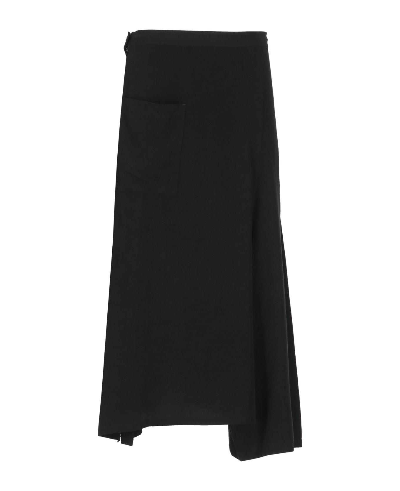 Y's Asymmetric Skirt - Black