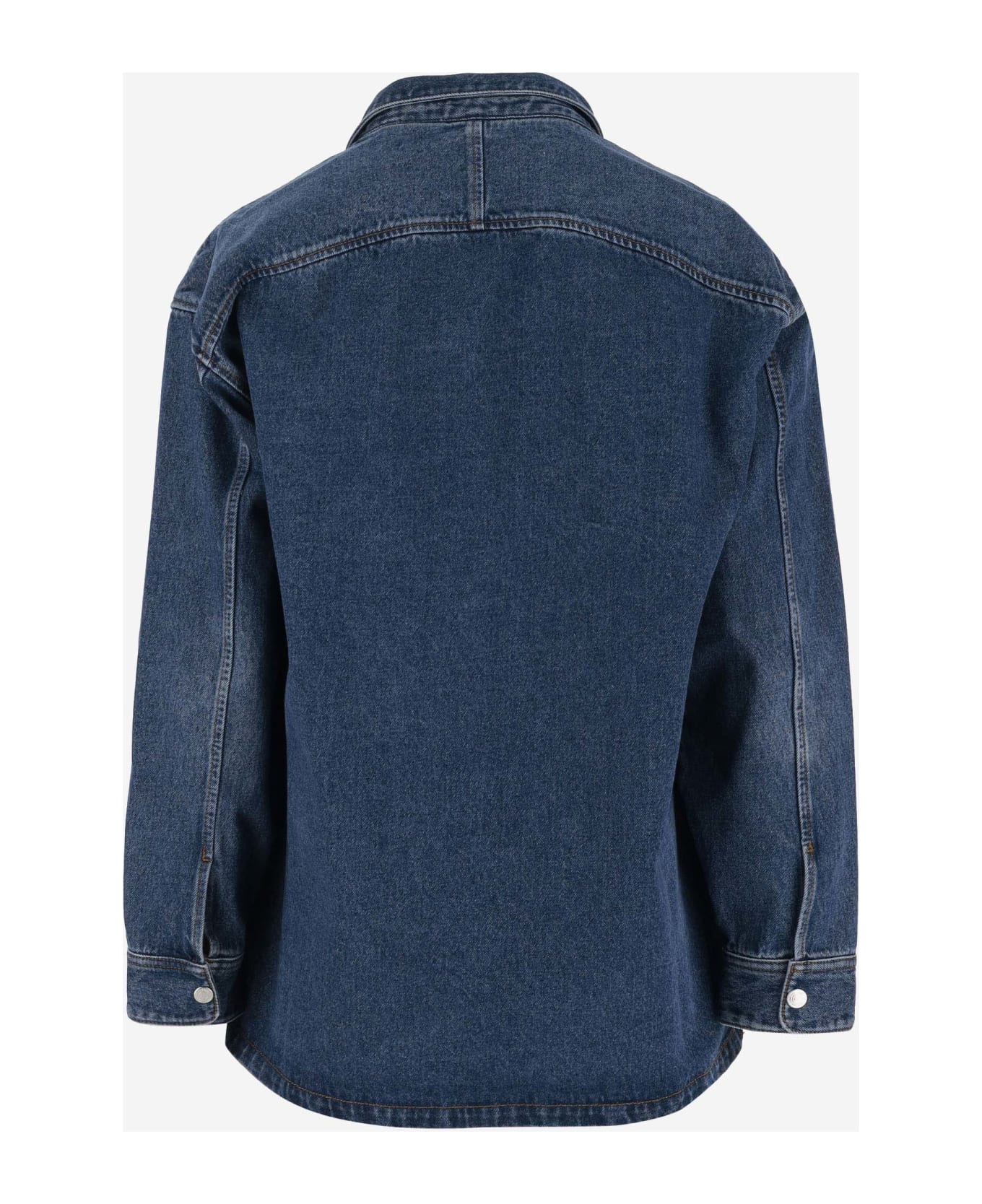 Ami Alexandre Mattiussi Denim Jacket With Logo - BLUE