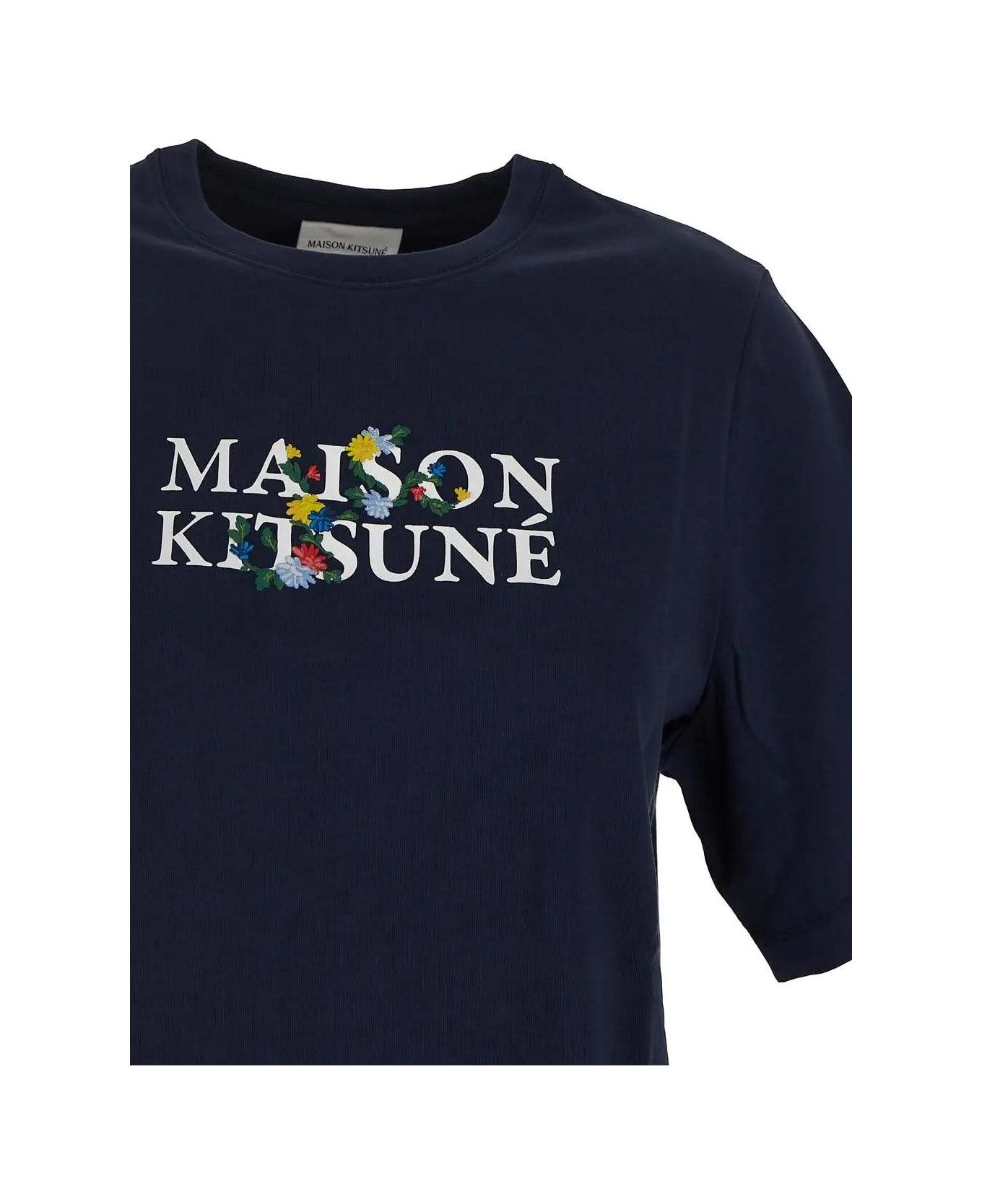 Maison Kitsuné Floral Logo Embroidery T-shirt