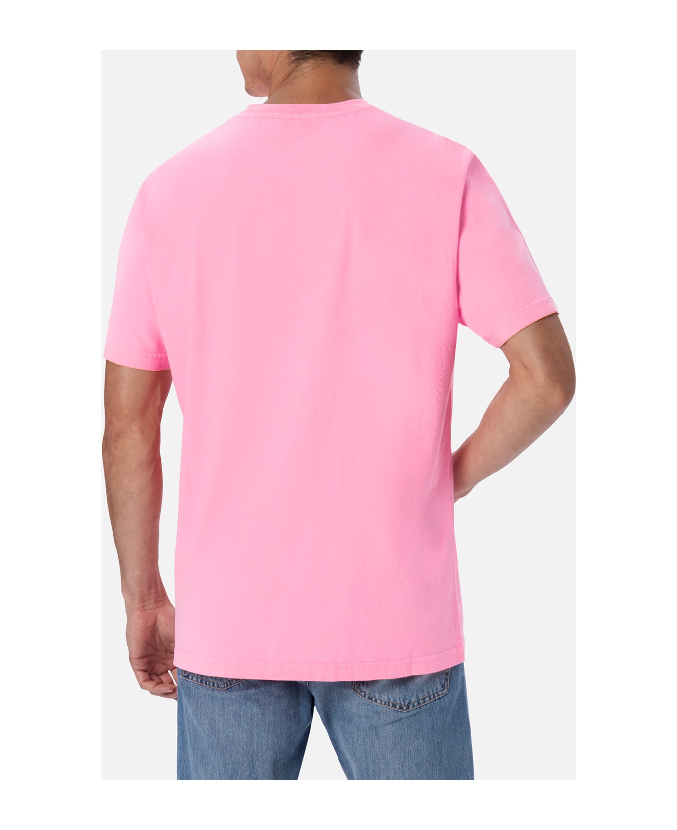 MC2 Saint Barth Man Cotton T-shirt With Lodola Placed Print And Embroidery | Marco Lodola Special Edition - FLUO