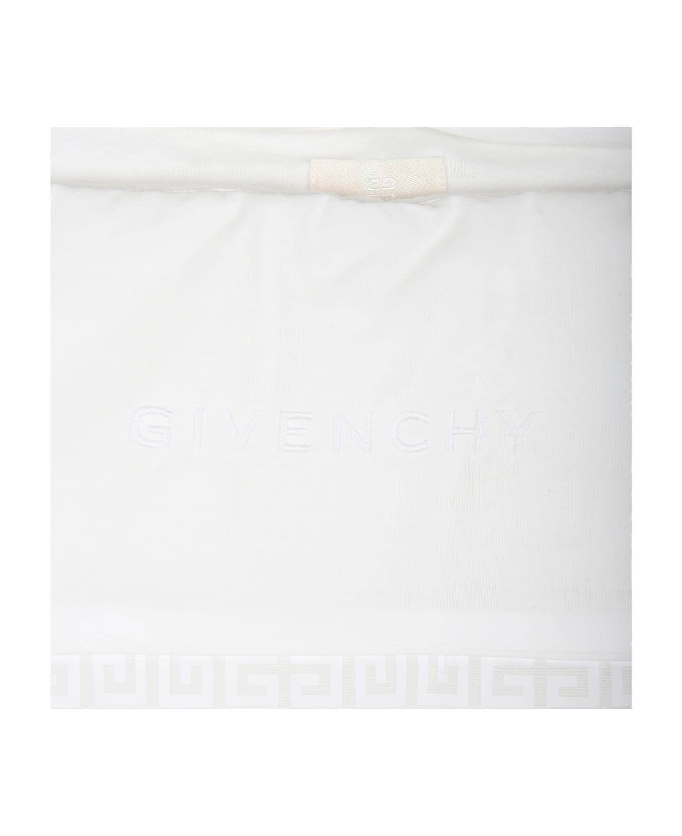 Givenchy White Sleeping Bag For Babykids With Iconico 4g Motif - White