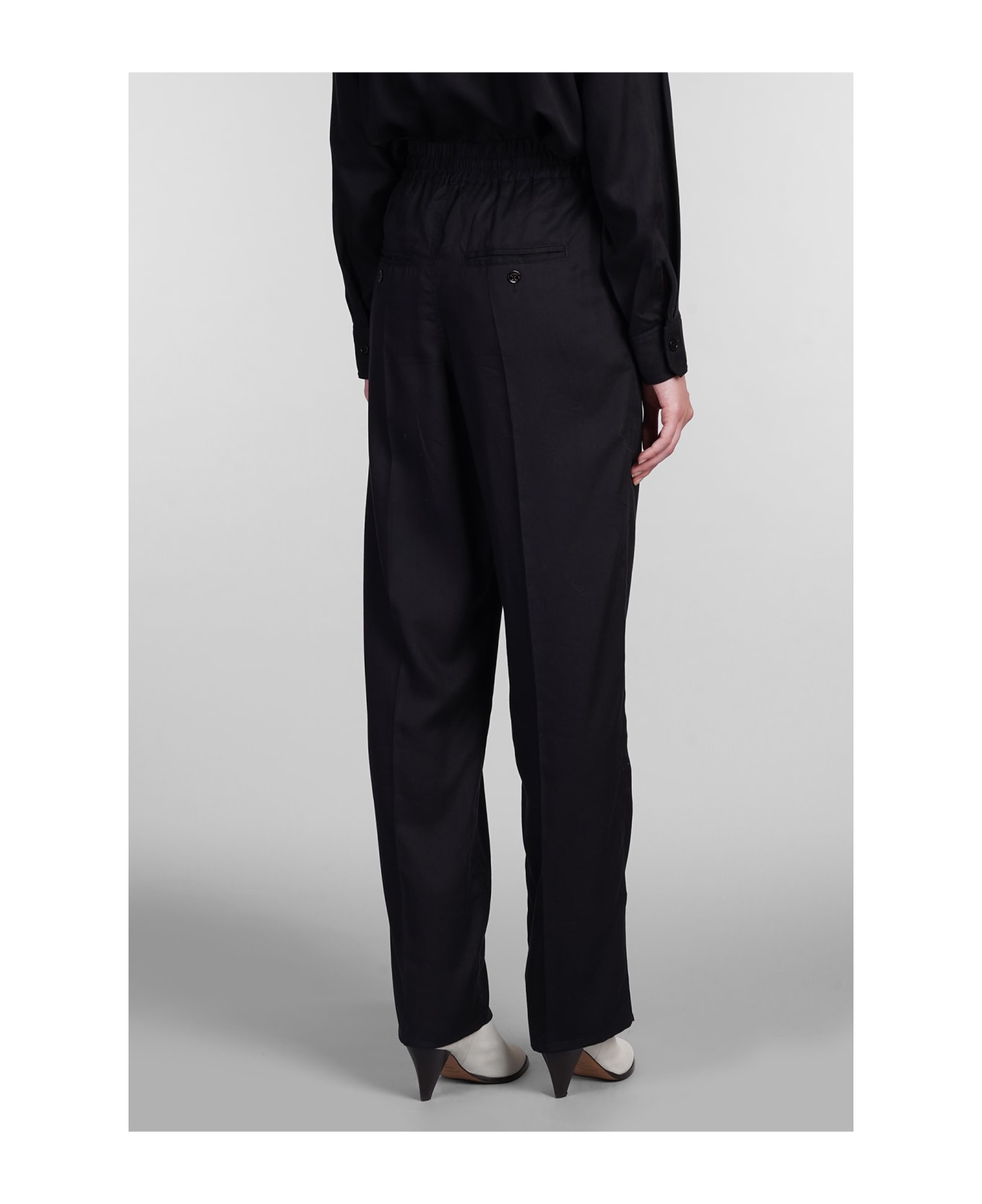 Marant Étoile Vinciane Pants In Black Wool And Polyester - black