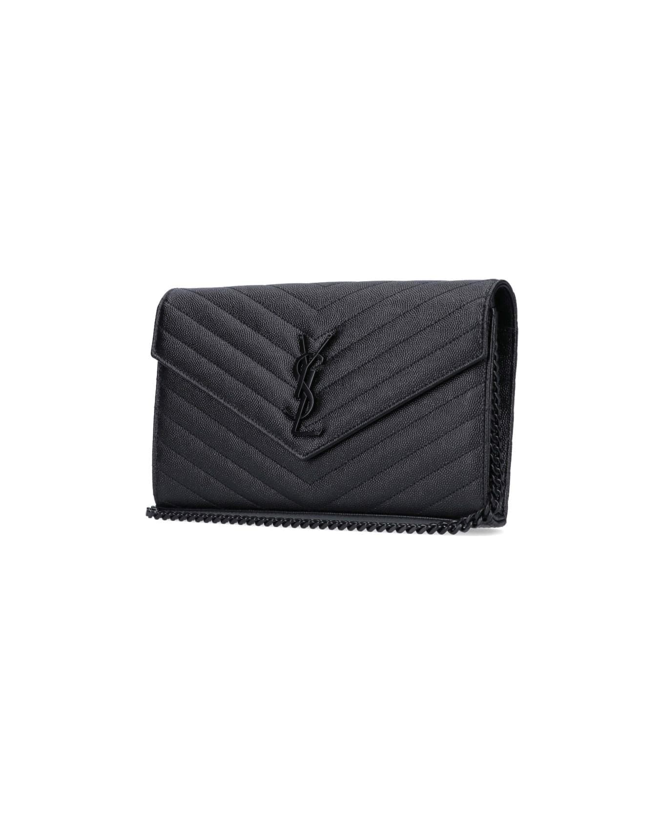 Saint Laurent 'cassandre' Crossbody Bag - BLACK