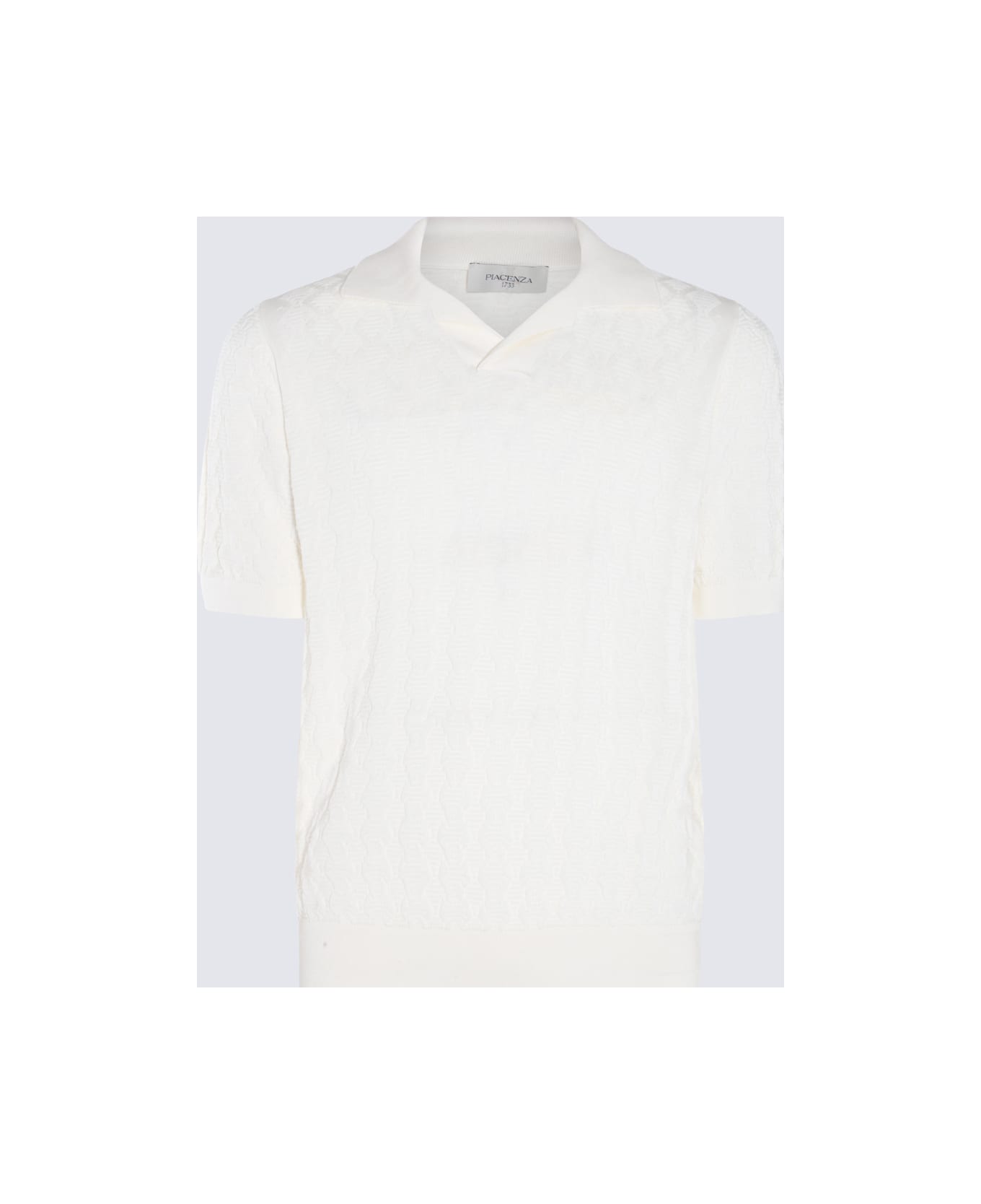 Piacenza Cashmere White Cotton Polo Shirt - White