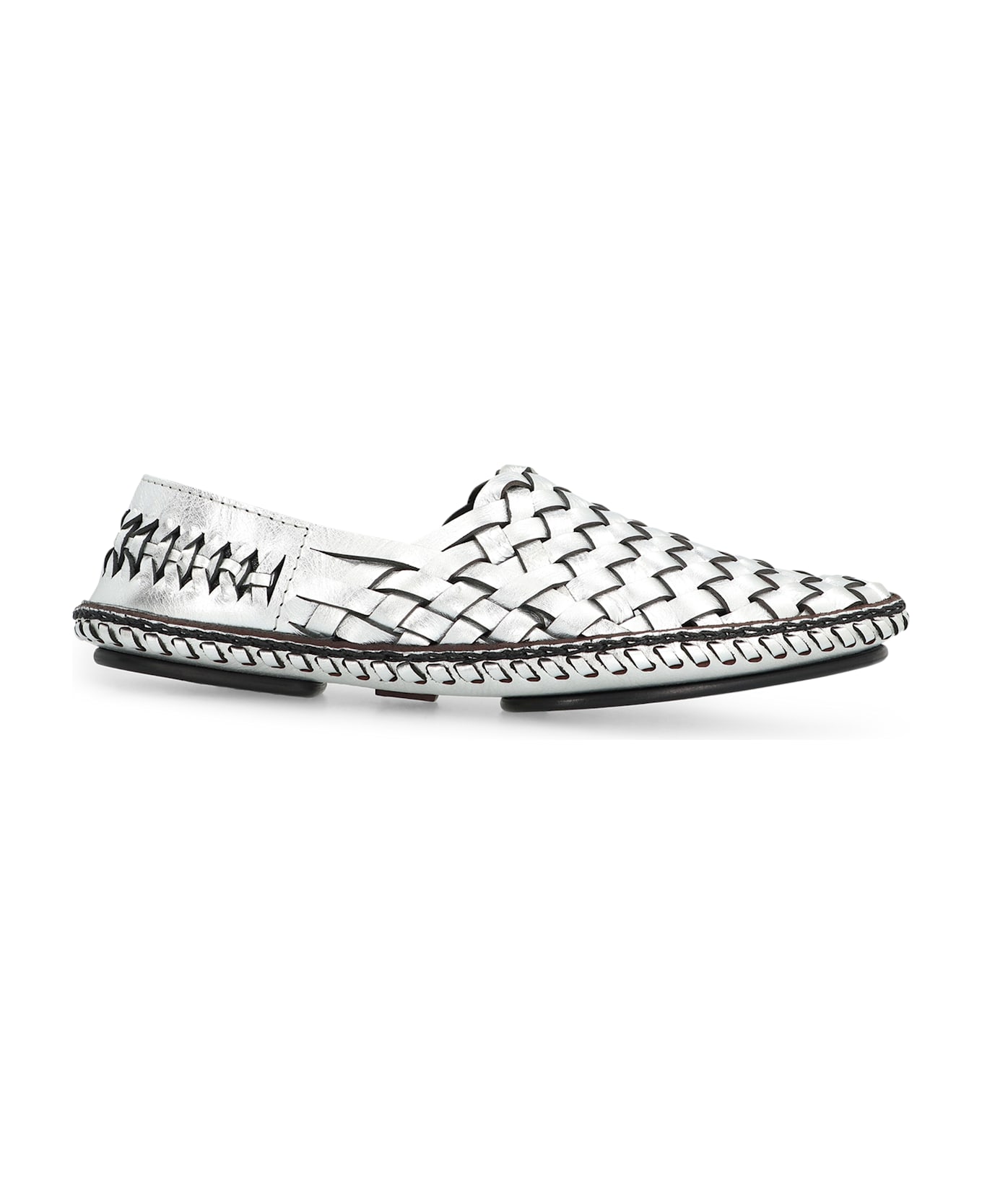 Saint Laurent Neil Leather Loafers - Silver