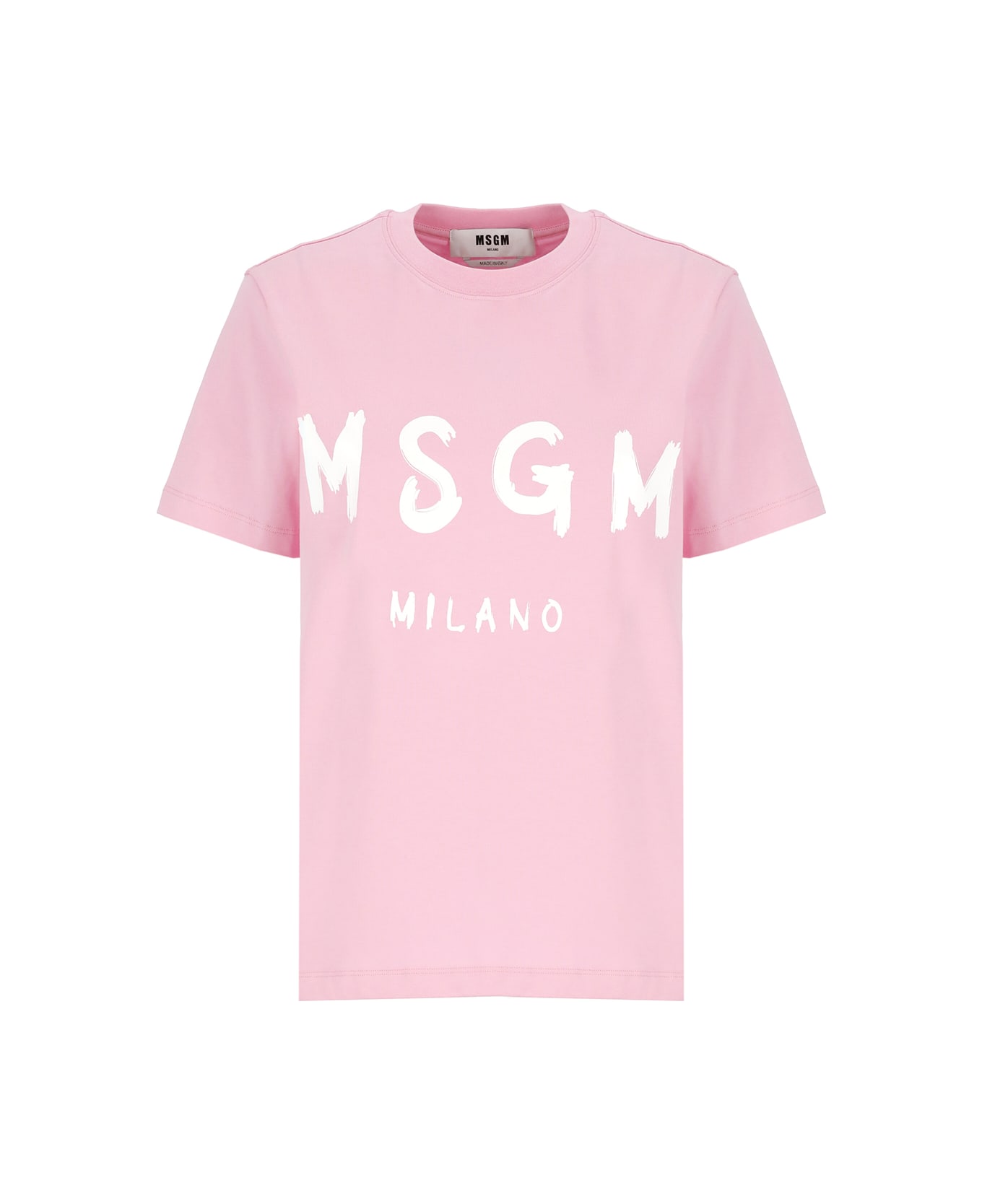 MSGM T-shirt With Logo - Pink Tシャツ
