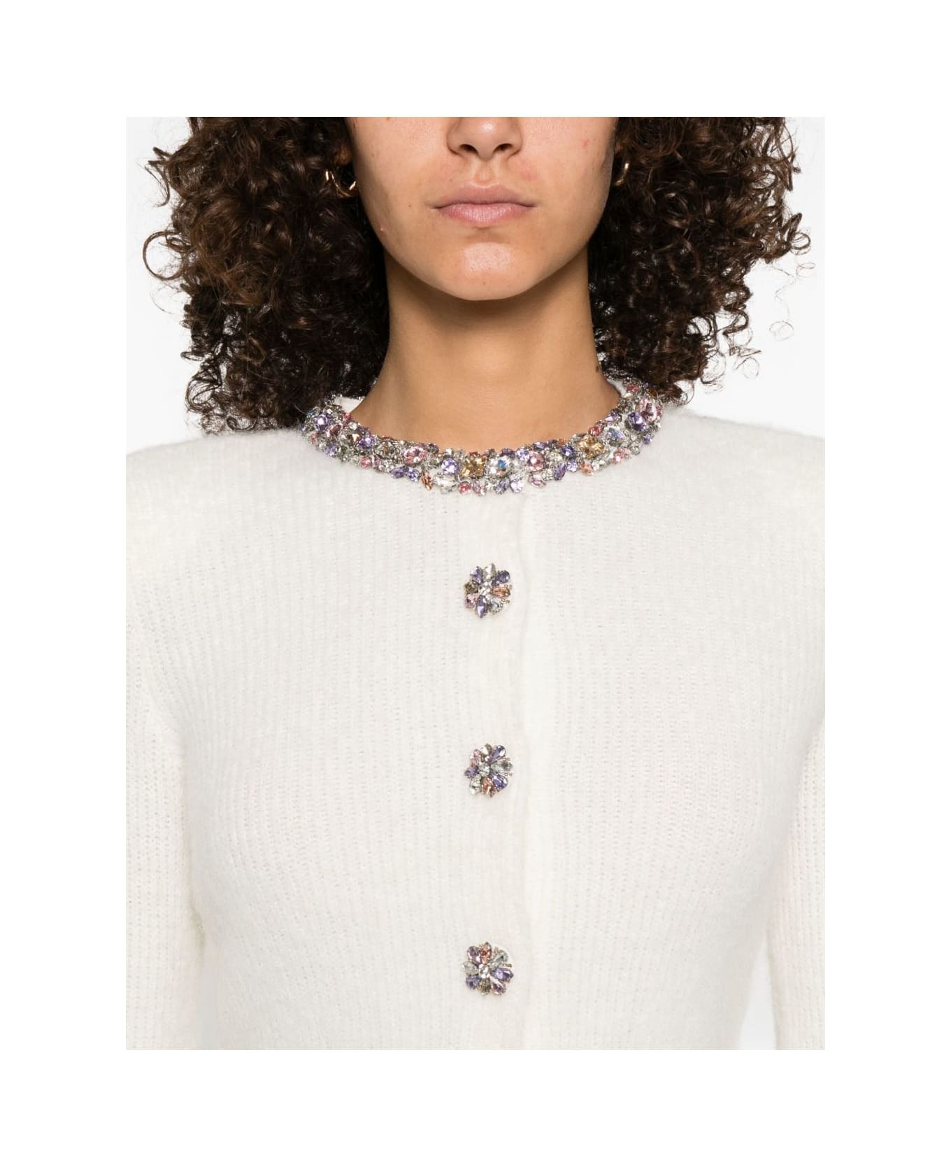 self-portrait Embellished Cardigan - Beige