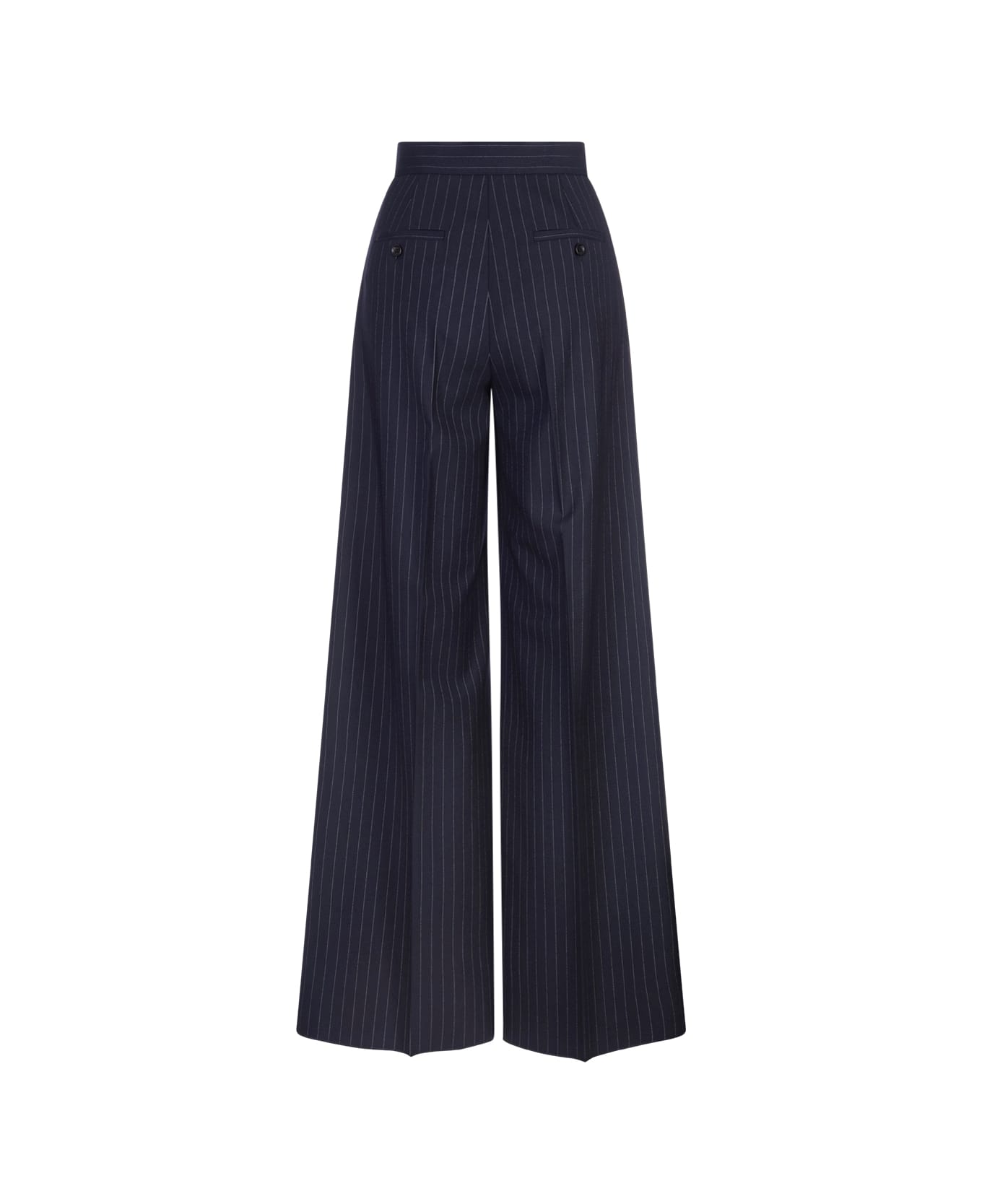 Max Mara Navy Bue Bacca1234 Trousers - Blue