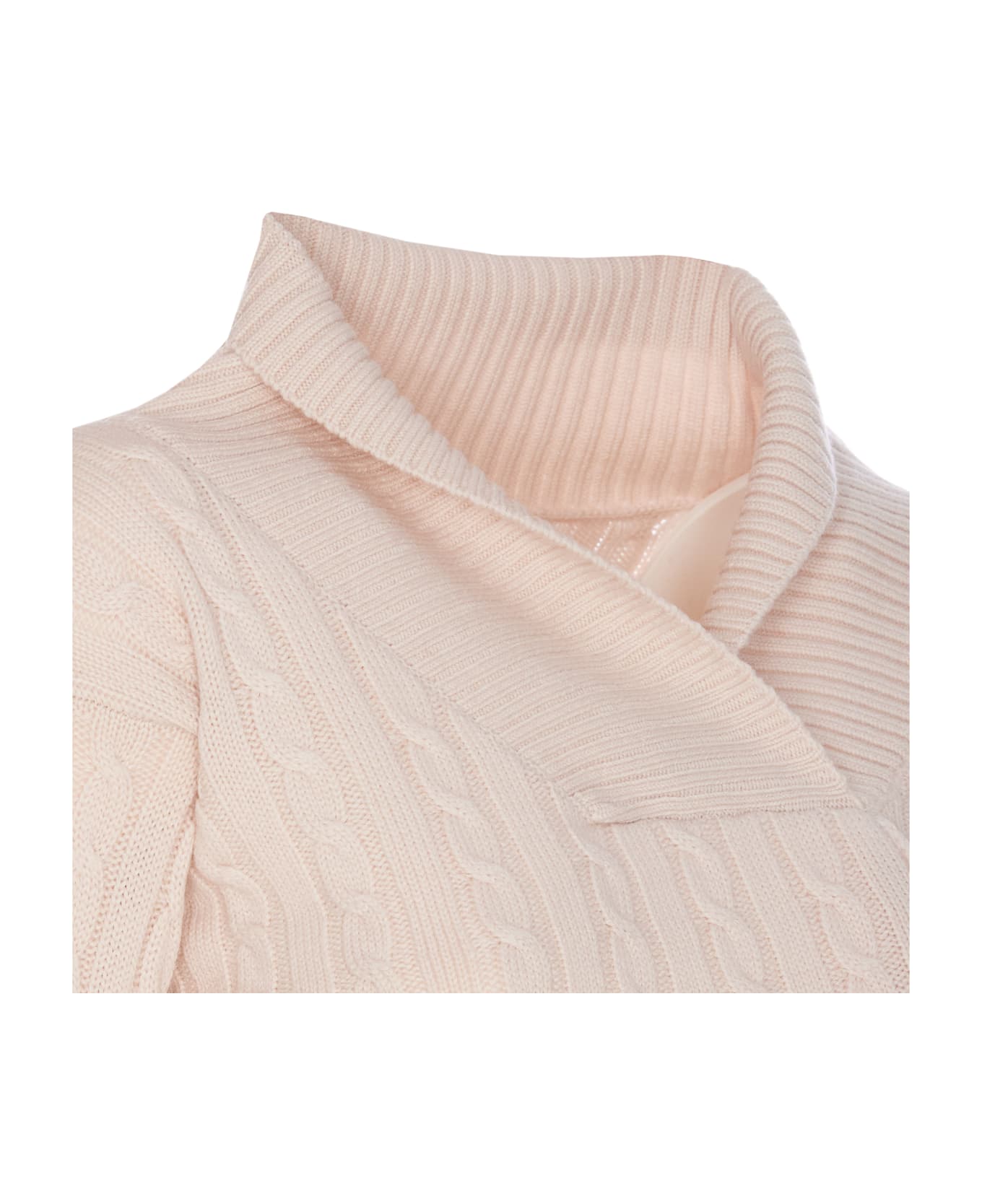 Victoria Beckham Wrap Knitted Sweater - Beige