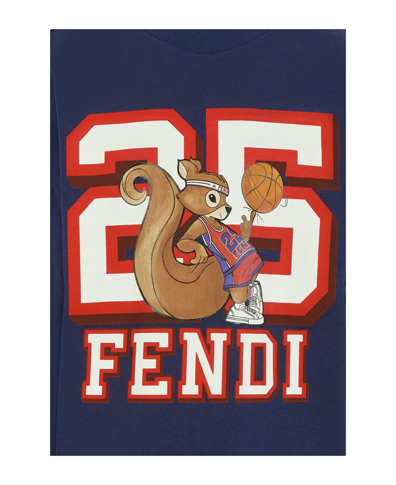 Fendi Blue Sweatshirt For Kids With Squirrel - Blue