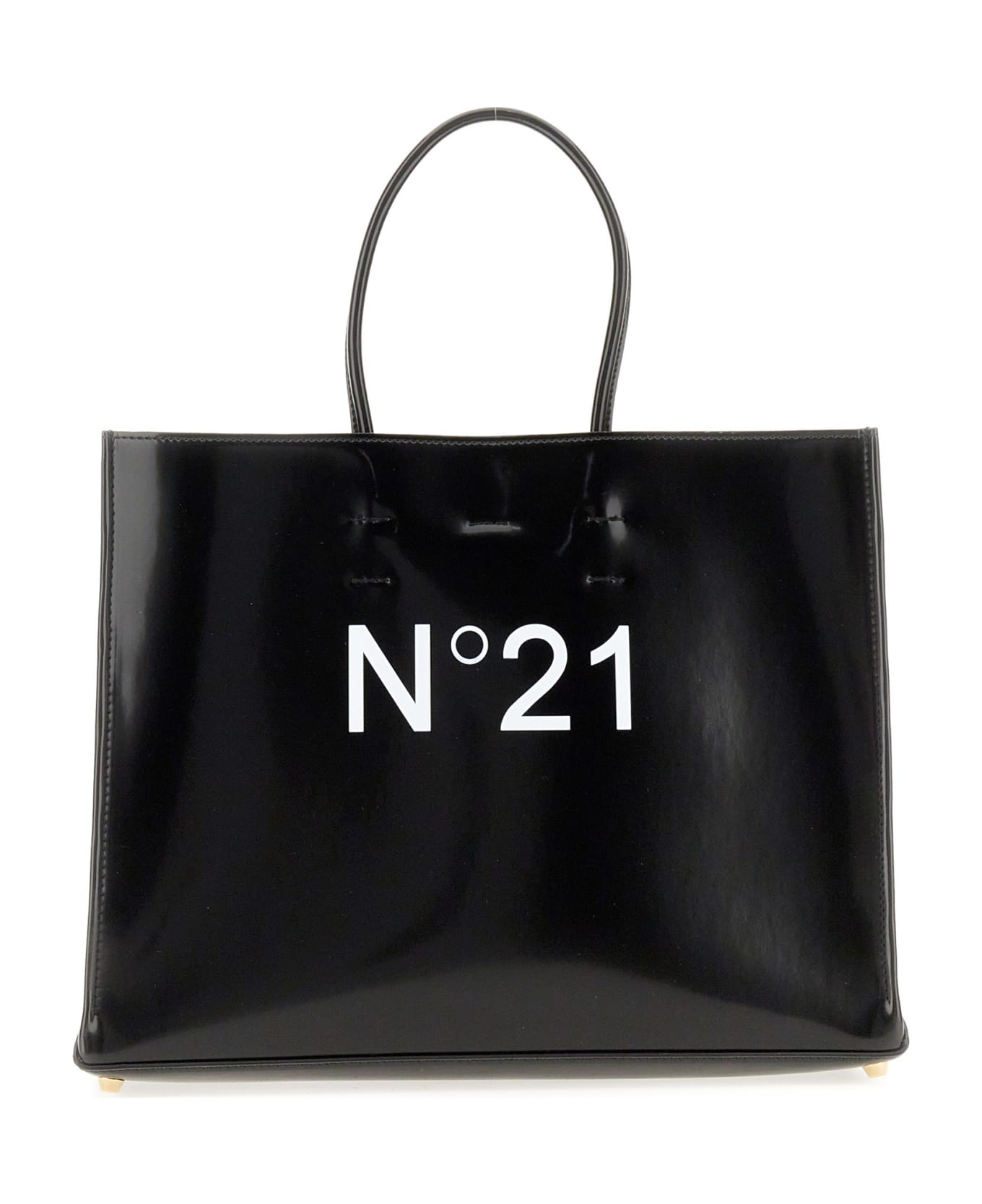 N.21 Shopper Bag With Logo - NERO