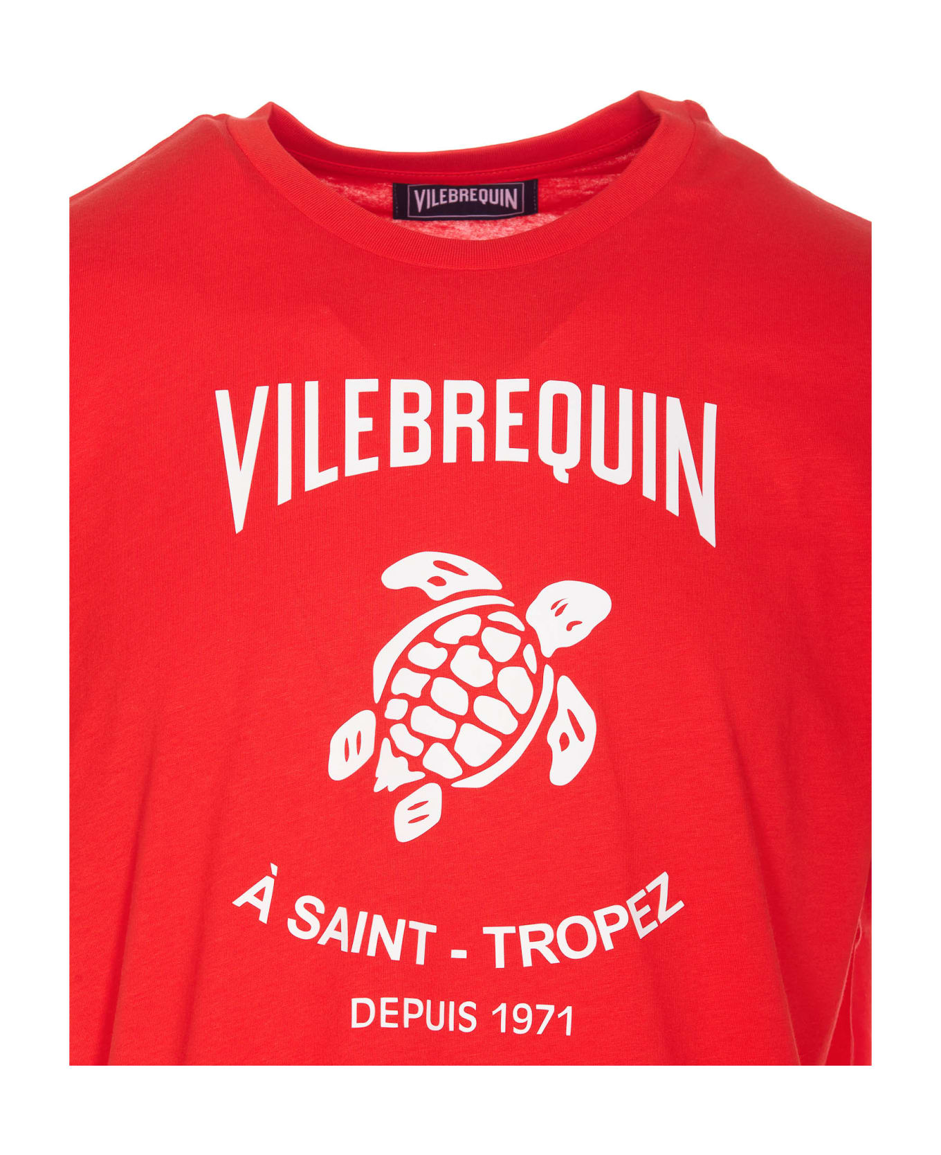 Vilebrequin T-shirt Tortue Flockee - Red