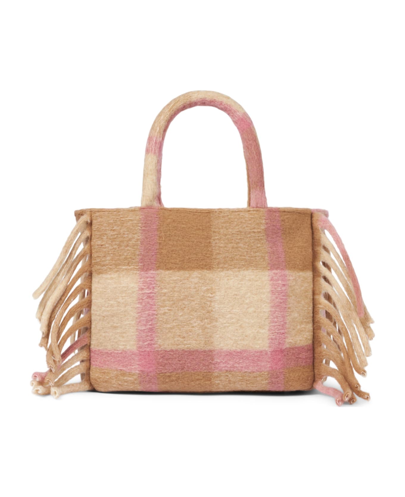 MC2 Saint Barth Colette Blanket Handbag With Tartan Print - WHITE