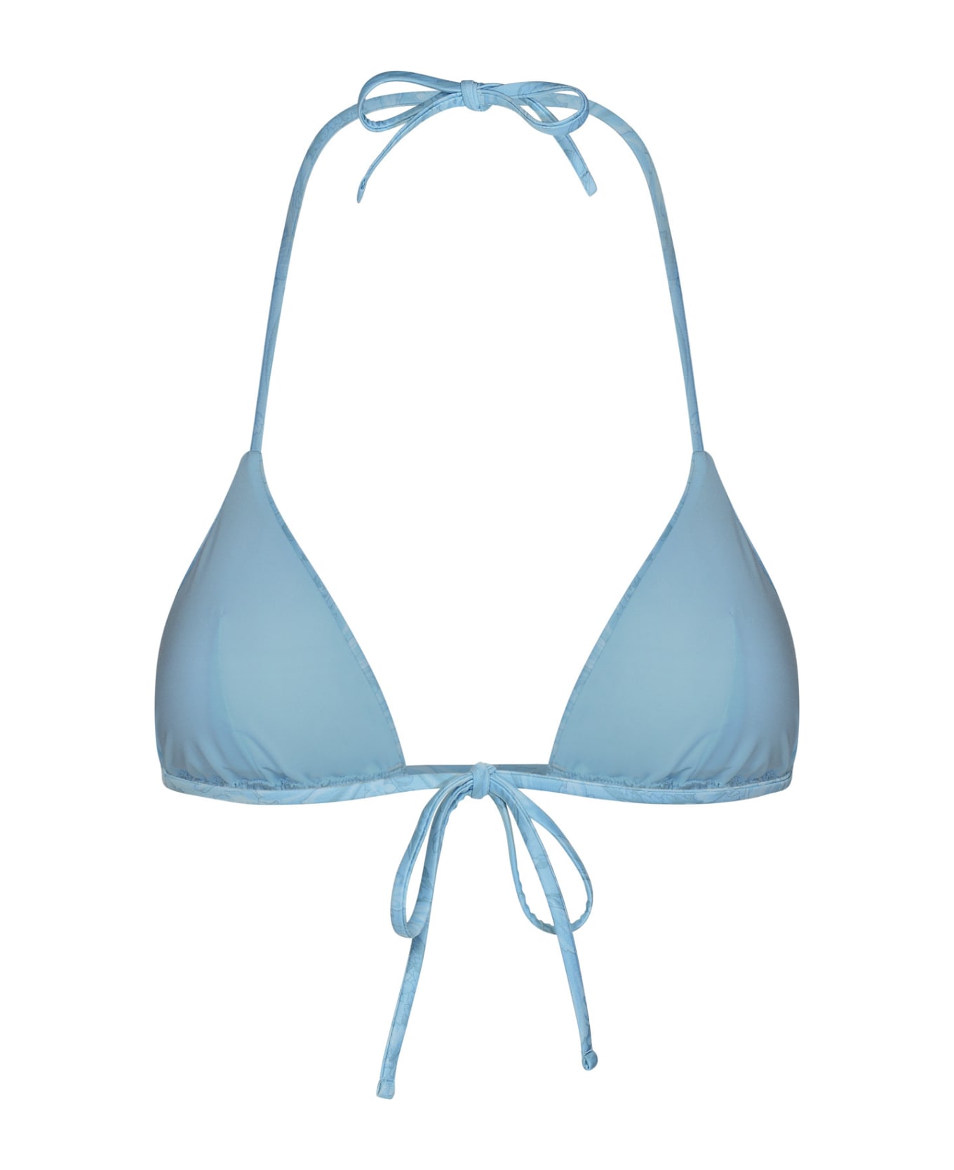 Versace 'barocco' Light Blue Polyester Blend Bikini Top - Light Blue ビキニ
