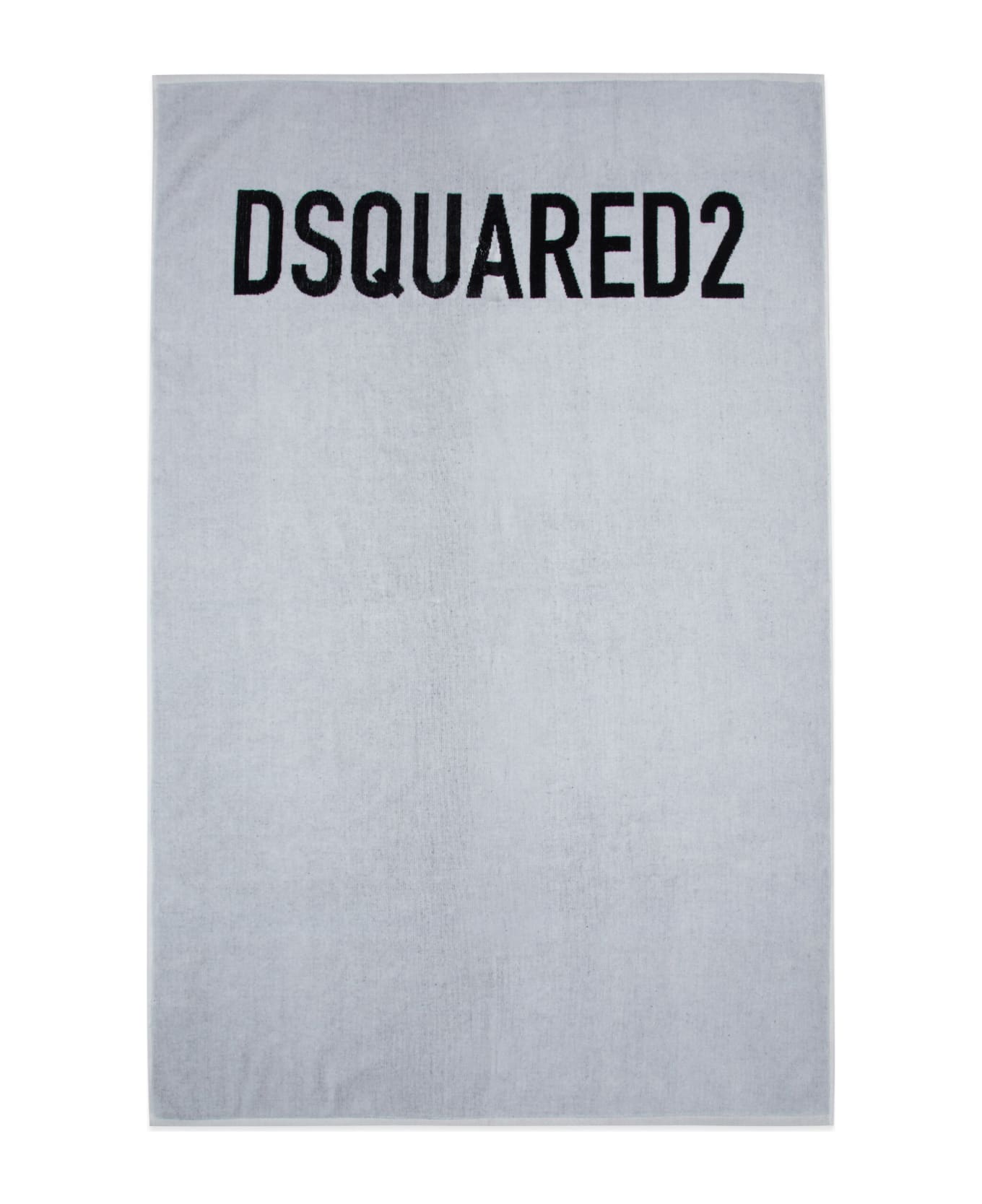 Dsquared2 D2h6u Towel Dsquared White Terrycloth Beach Towel With Logo - White