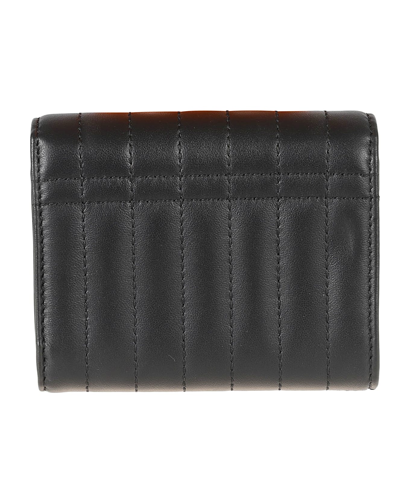 Burberry Tb Plaque Padded Snap Button Wallet - Black