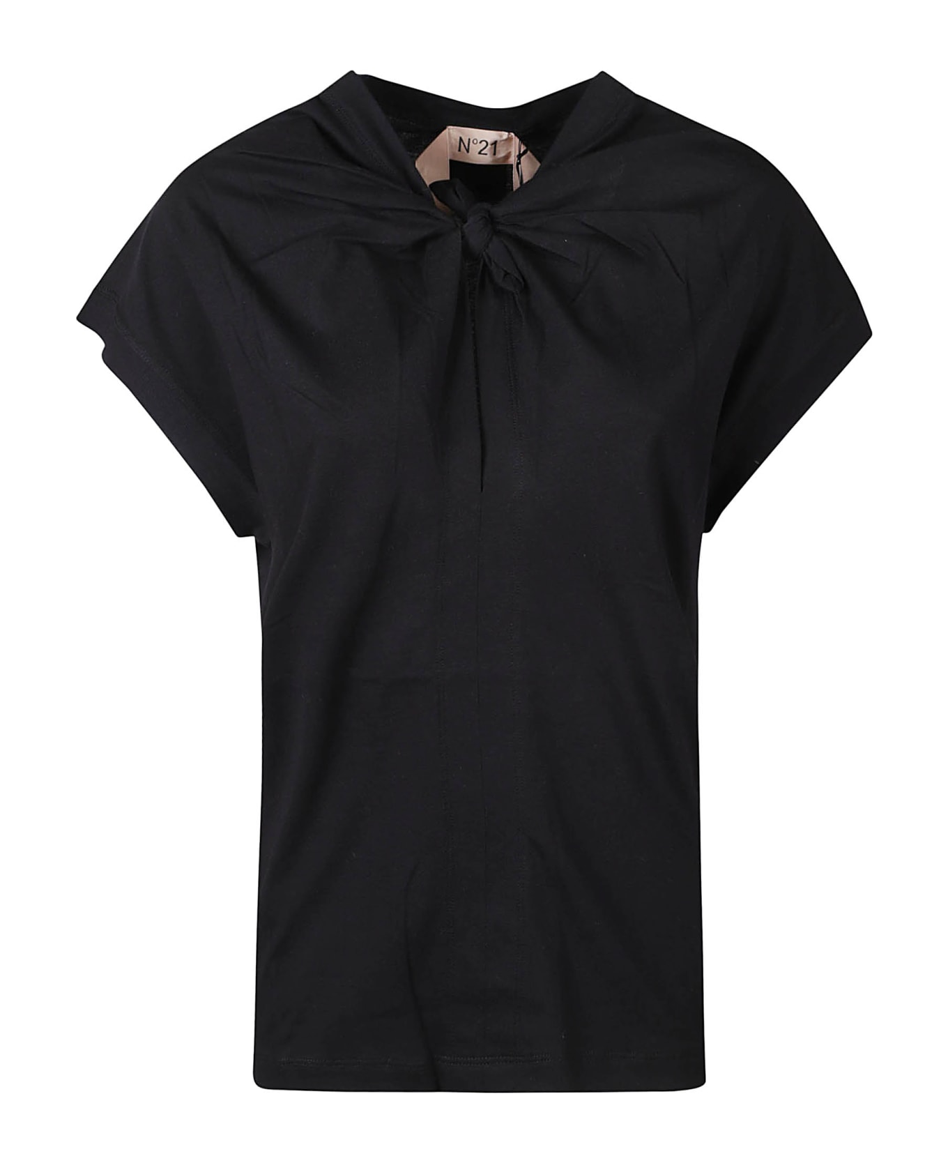 N.21 Logo Patched Wrap Front Top - nero