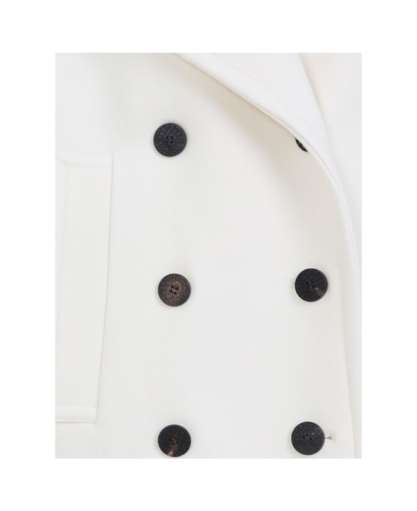Jacquemus Double-breasted White Wool Coat - White