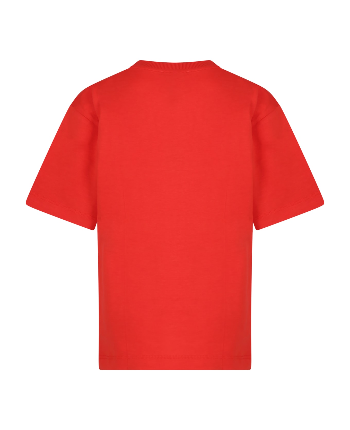 Moschino Red T-shirt For Kids With Teddy Bear And Logo - Red Tシャツ＆ポロシャツ