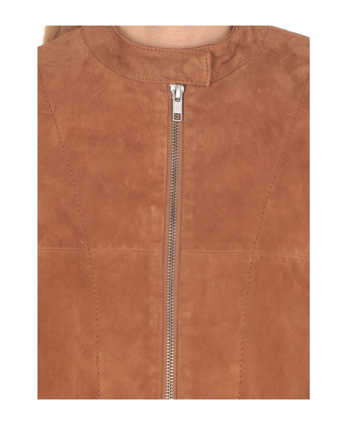 Bully Suede Leather Bomber Jacket - Brown