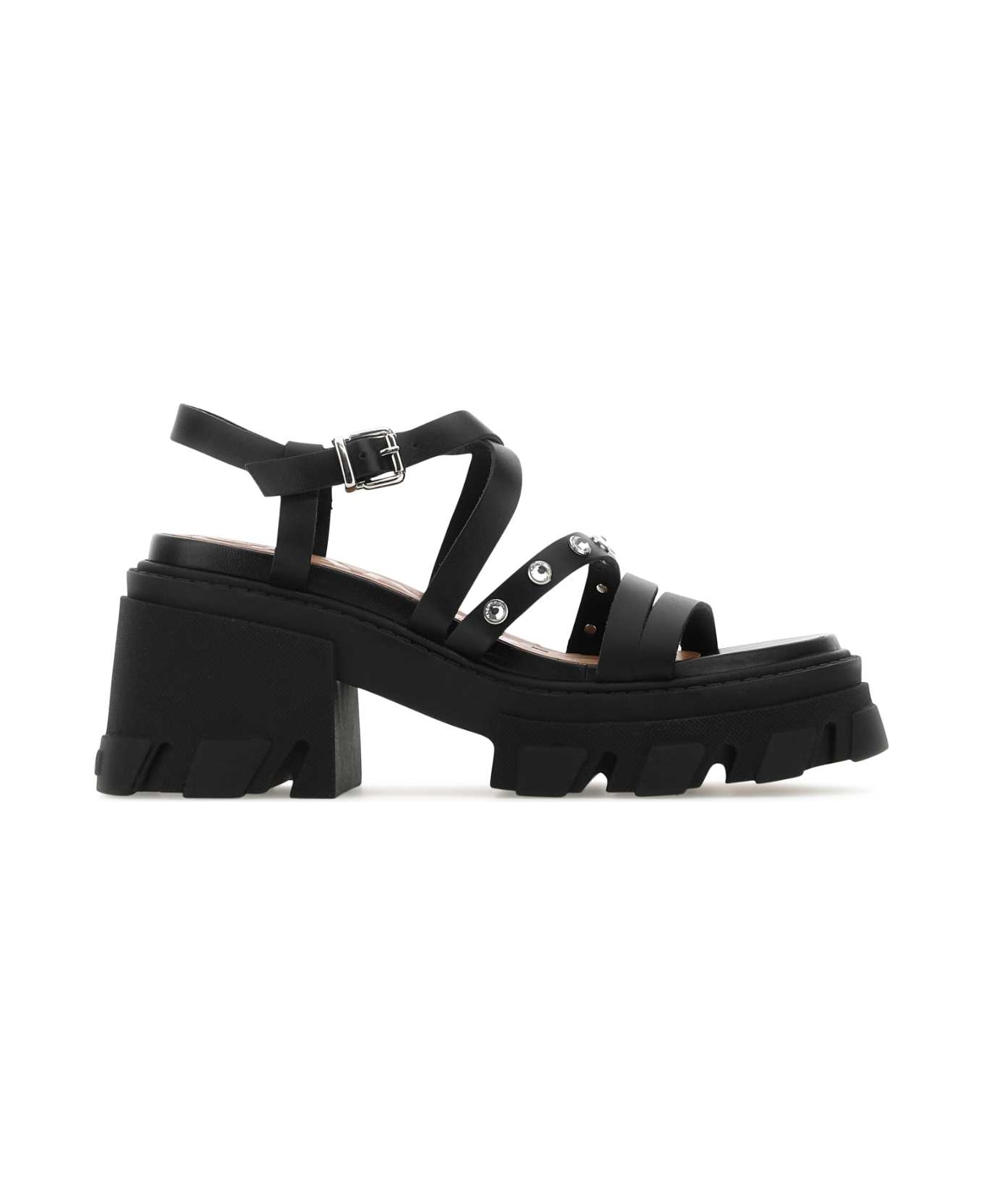 Ganni Black Leather Sandals - 099