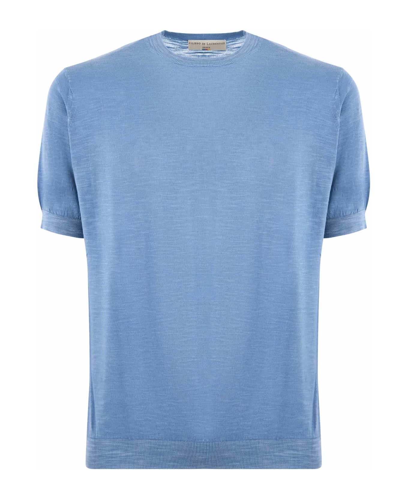 Filippo De Laurentiis T-shirt In Cotton Thread - Azzurro シャツ