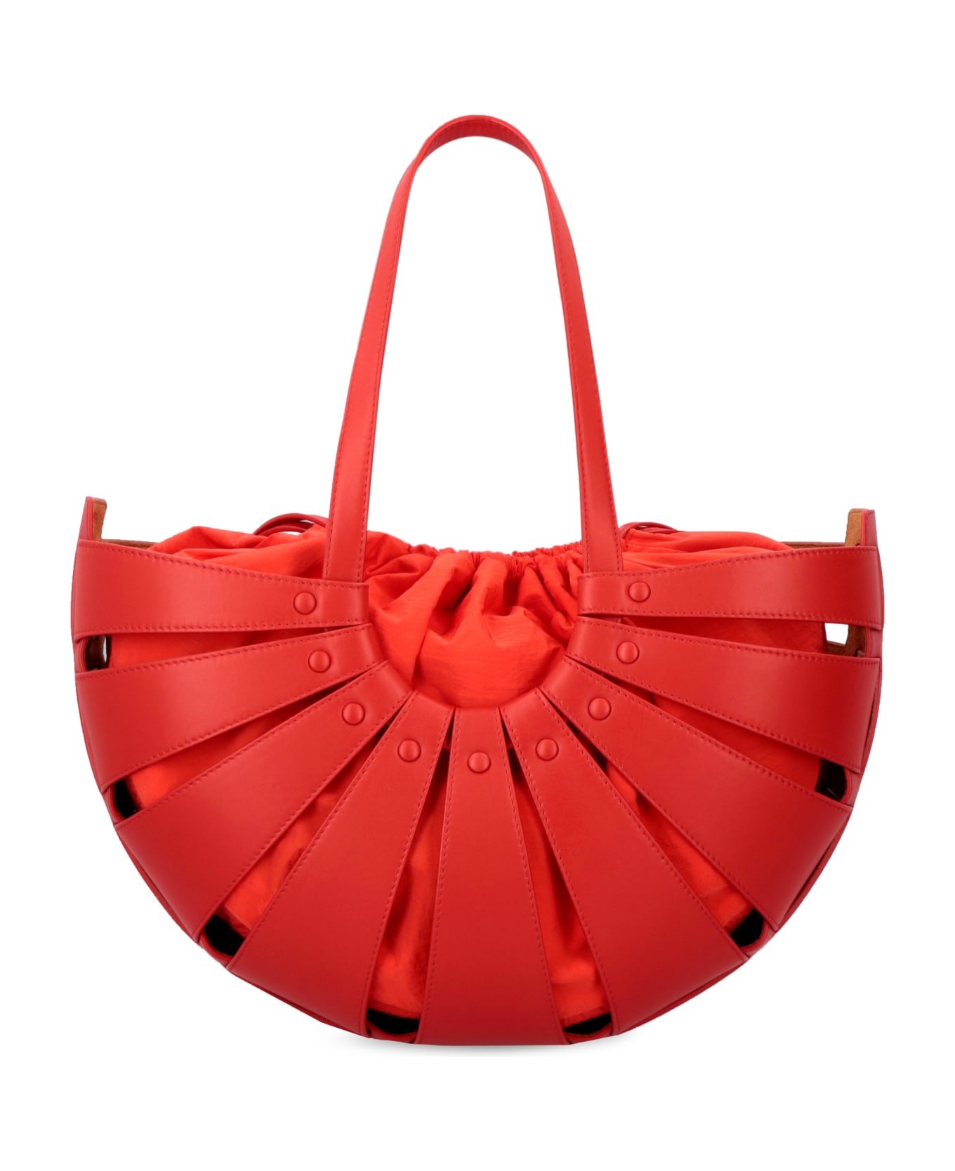 Bottega Veneta Shell Shoulder Bag - red