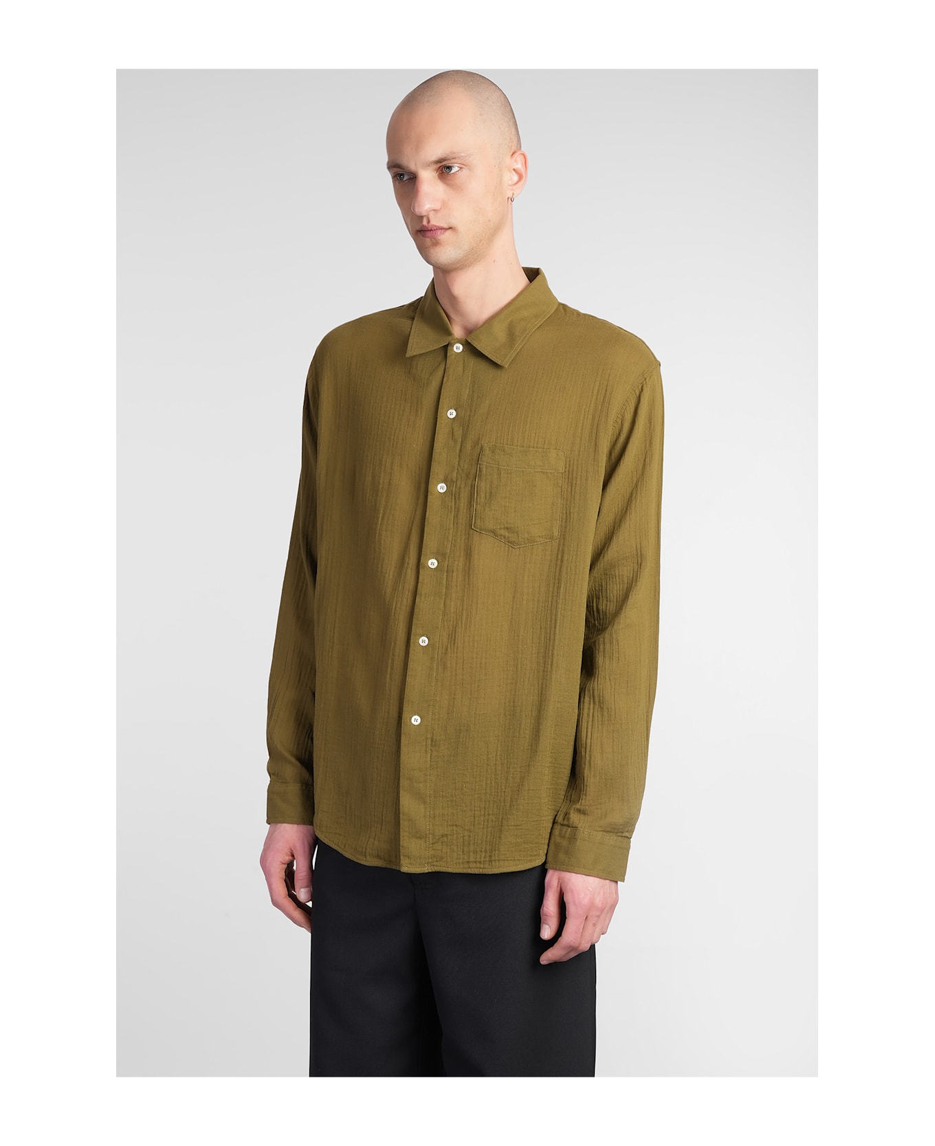 Séfr Leo Shirt In Green Cotton - green