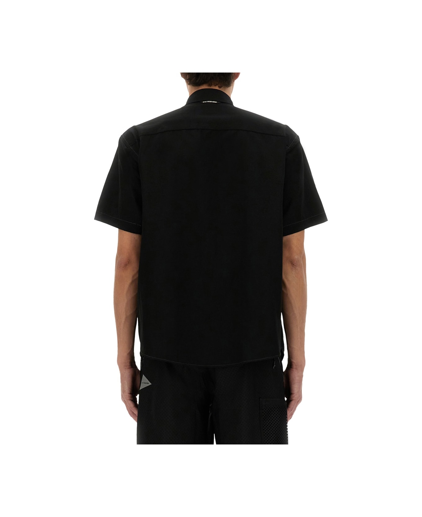 And Wander Shirt With Logo - BLACK