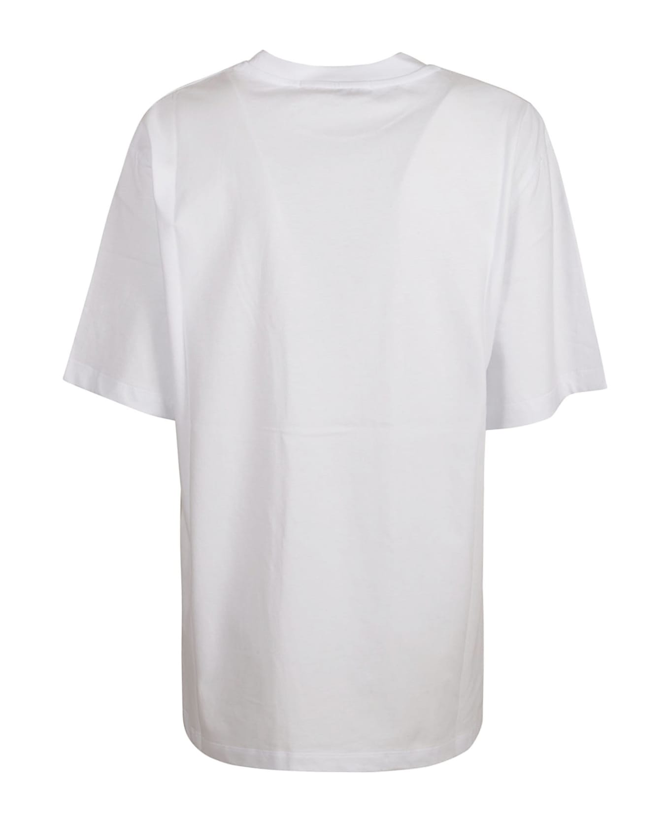 MSGM Round Neck Logo Print T-shirt - Optic White