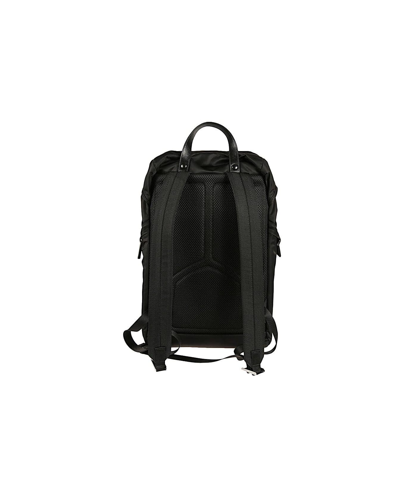 Prada Logo Patch Buckle-detailed Backpack - Black バックパック