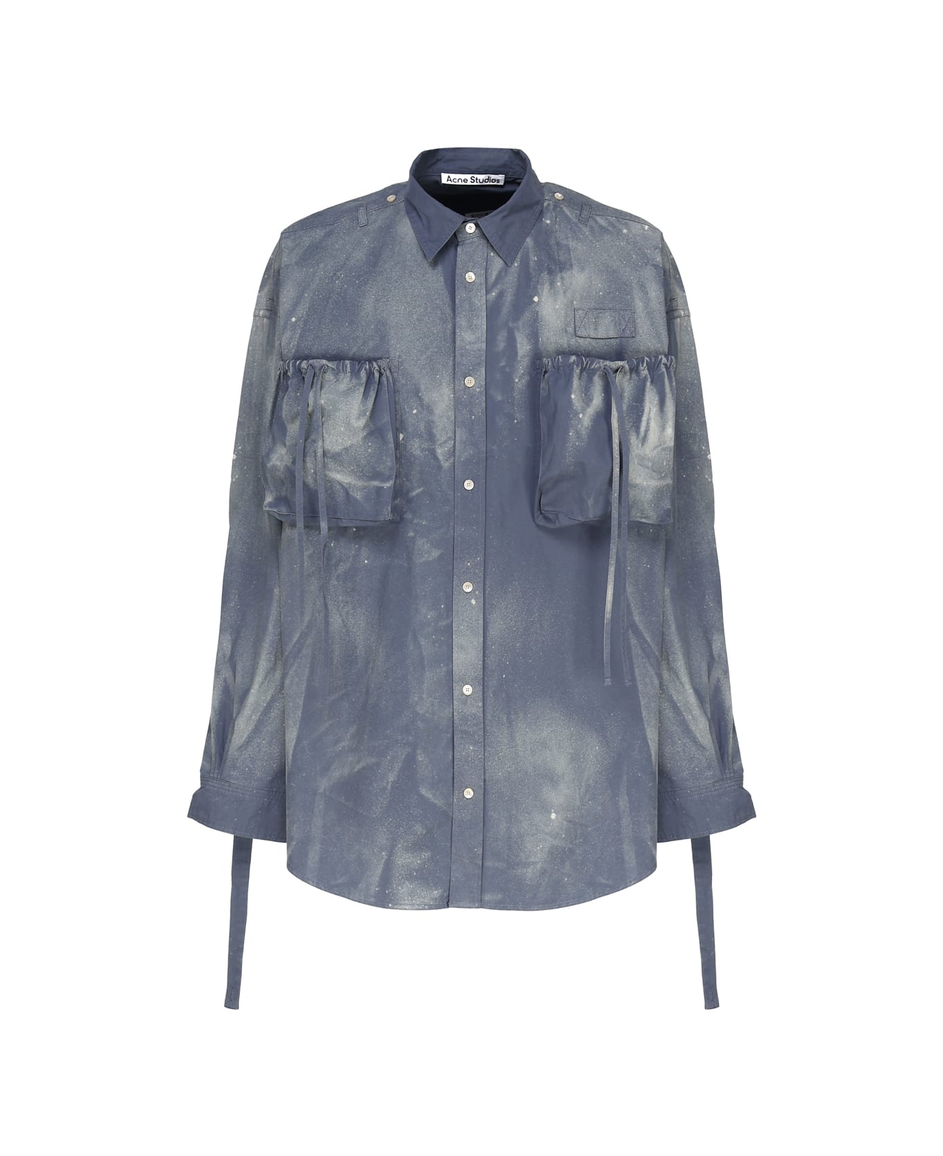 Acne Studios Shirt With Buttons And Spray Treatment - Mid blue