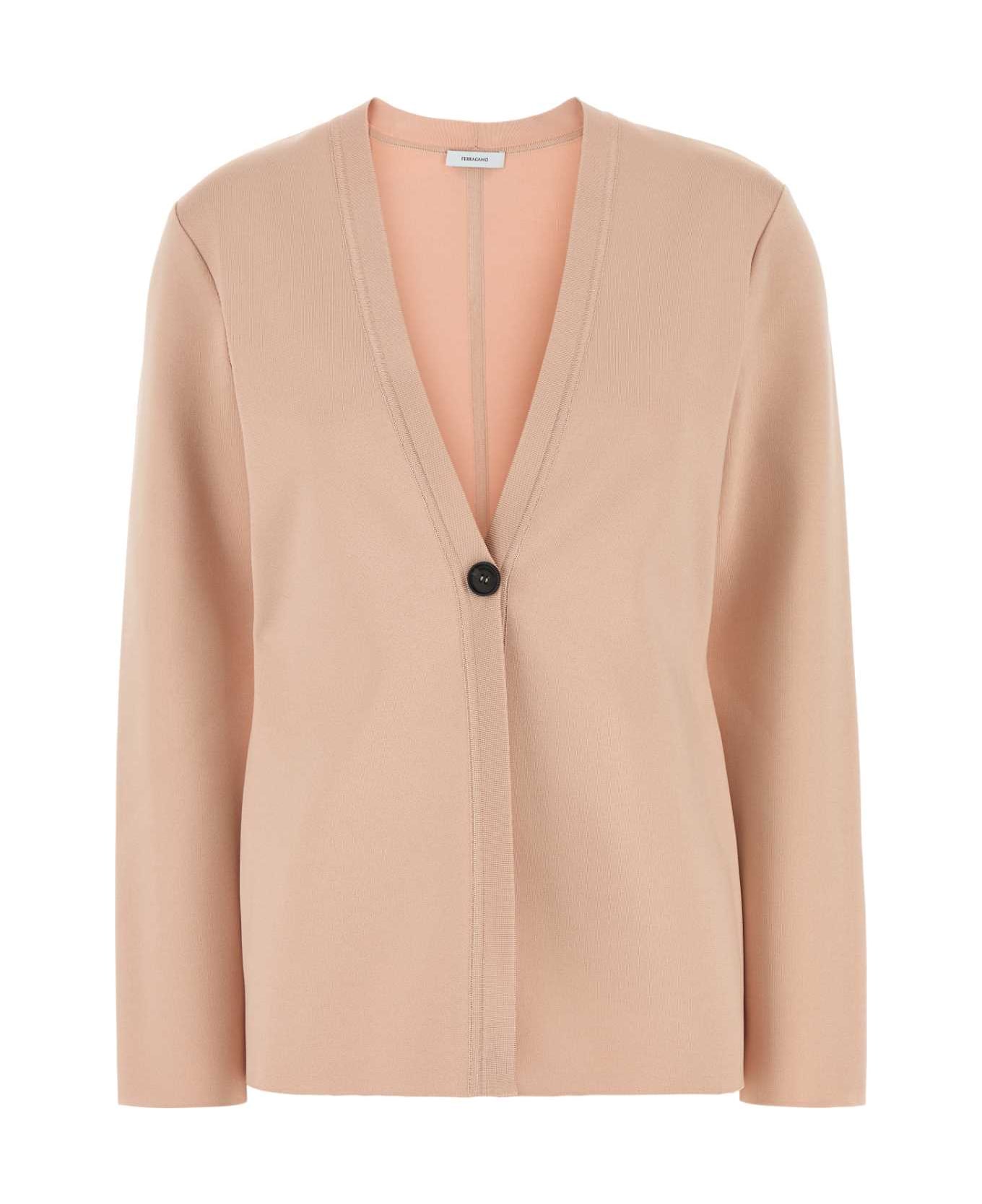 Ferragamo Pink Stretch Viscose Blend Cardigan - BALLET