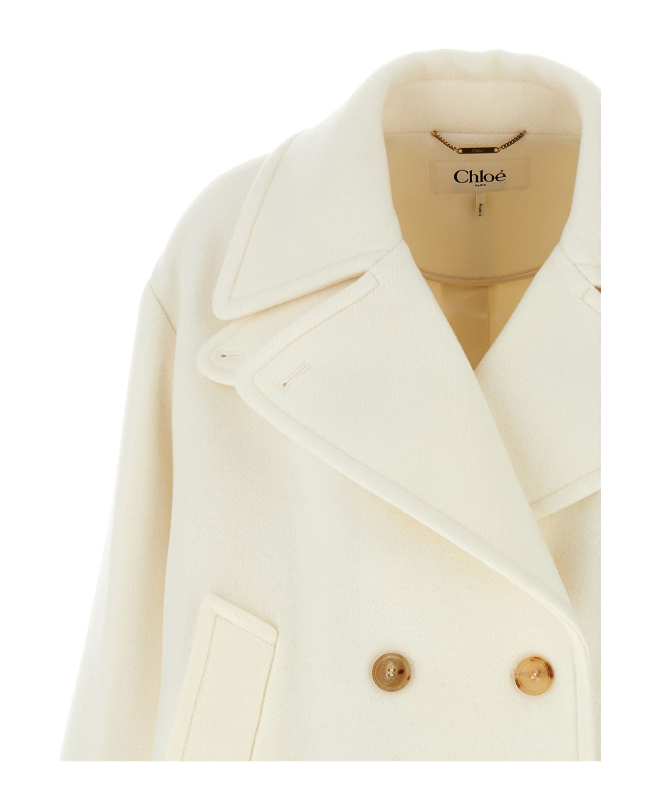 Chloé Double-breasted Coat - White