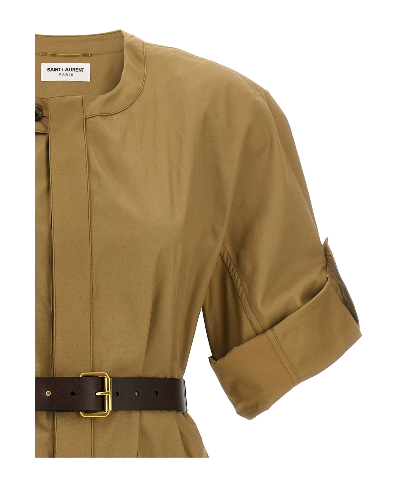 Saint Laurent Midi Dress - Beige
