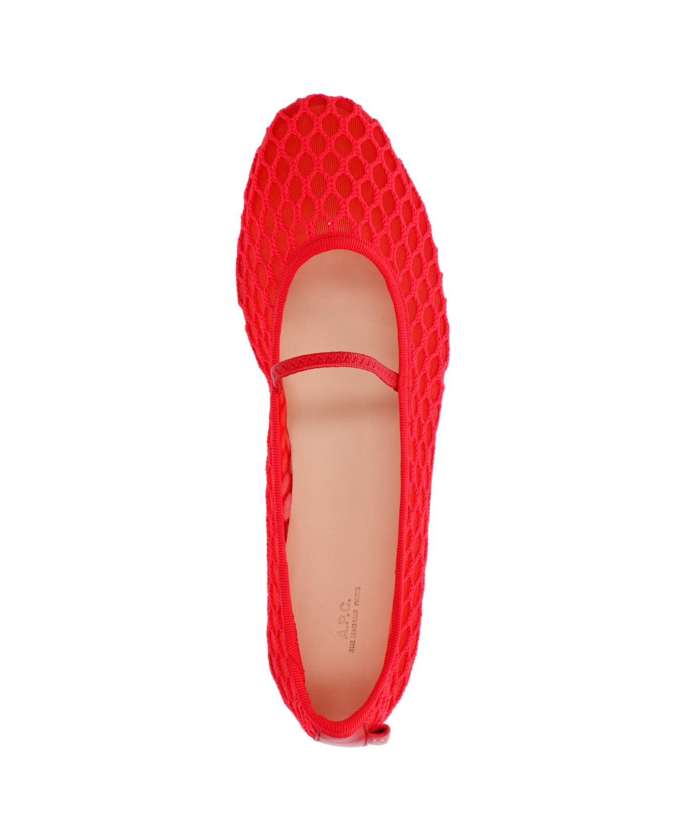 A.P.C. "swan" Mesh Ballet Flats - Red