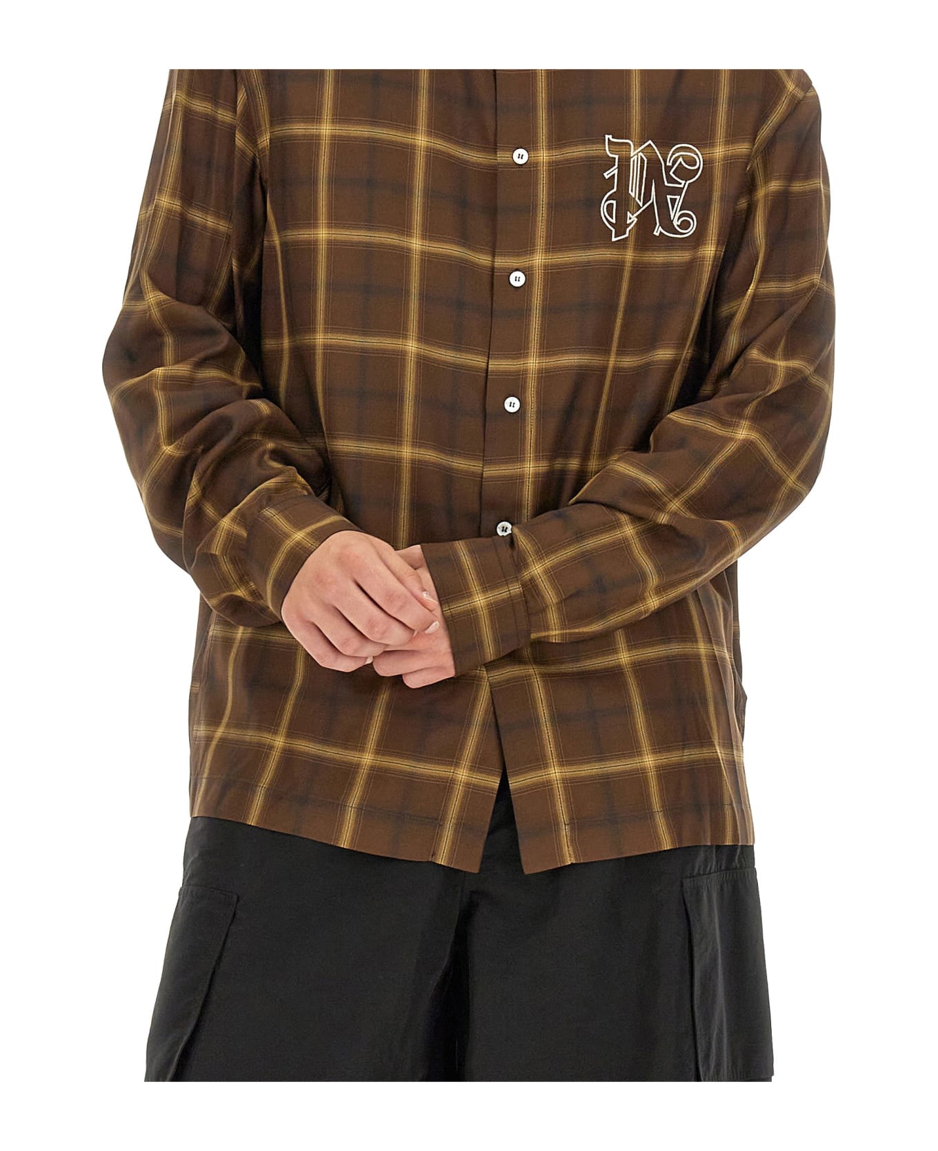 Palm Angels Checked Shirt - Brown